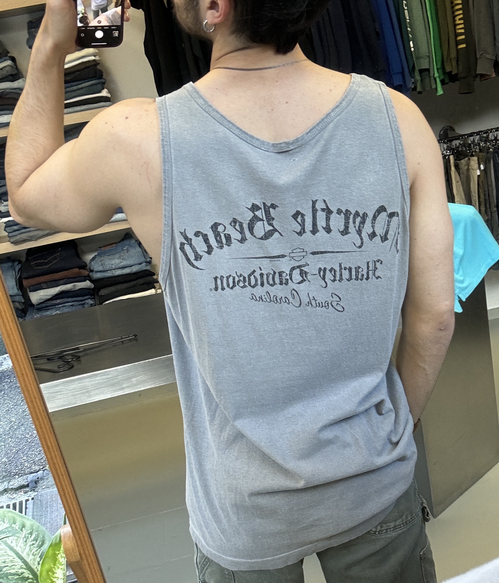 Harley Davidson Skull Graphic Gray Tank Top taglia XL
