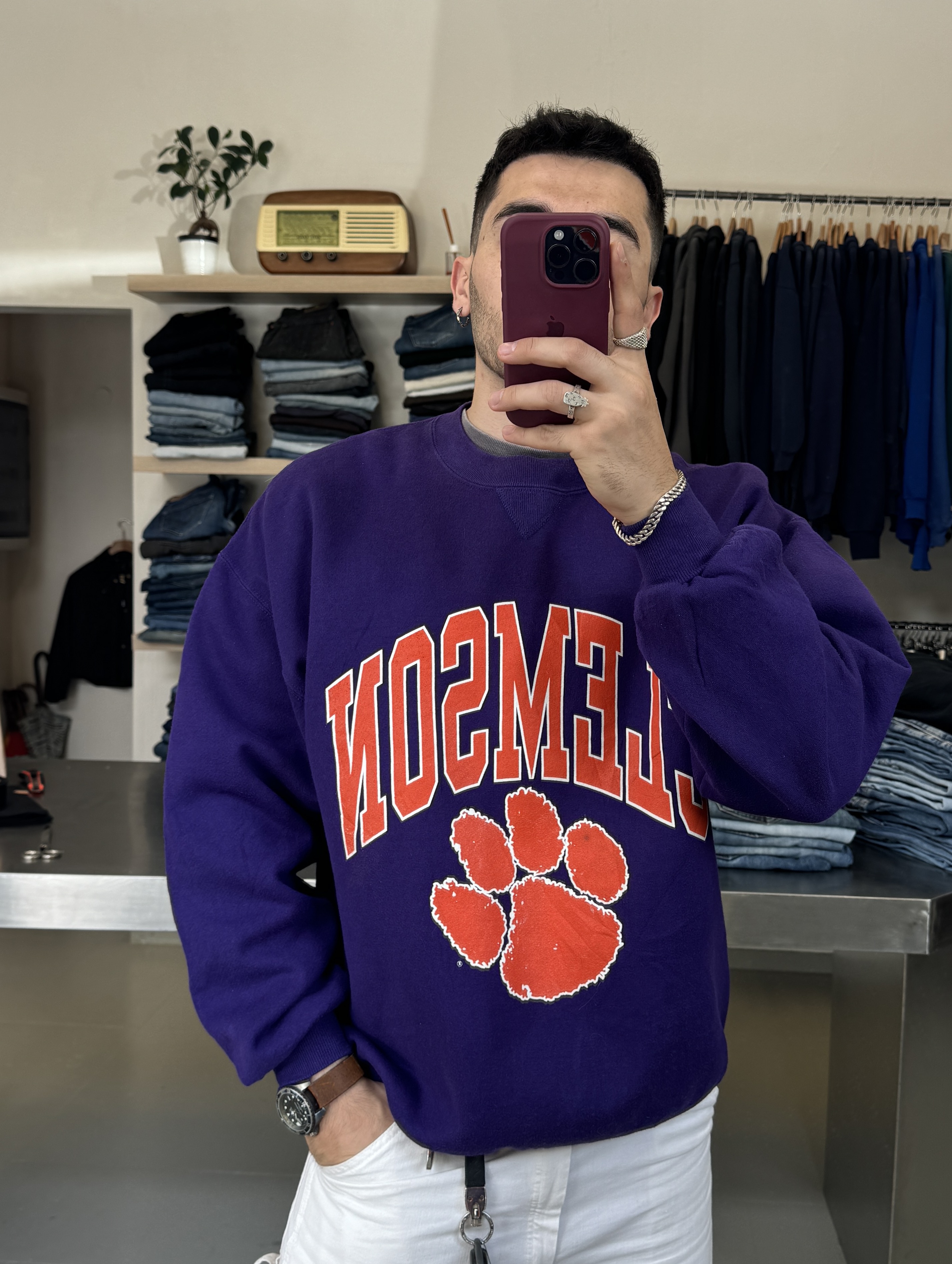Russell Made in USA Clemson University Sweatshirt Taglia XL