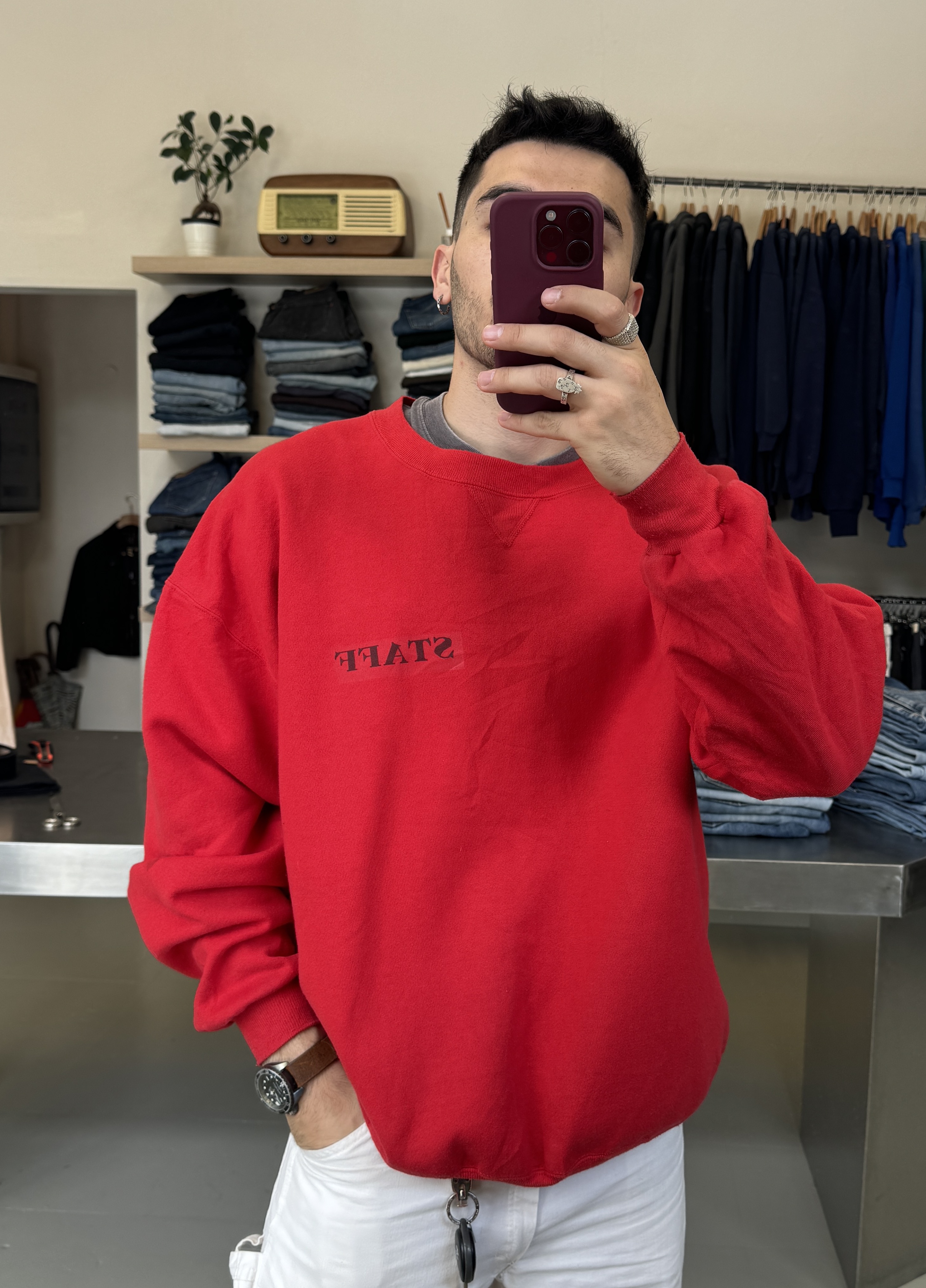 Russell Red Sweatshirt taglia XXL