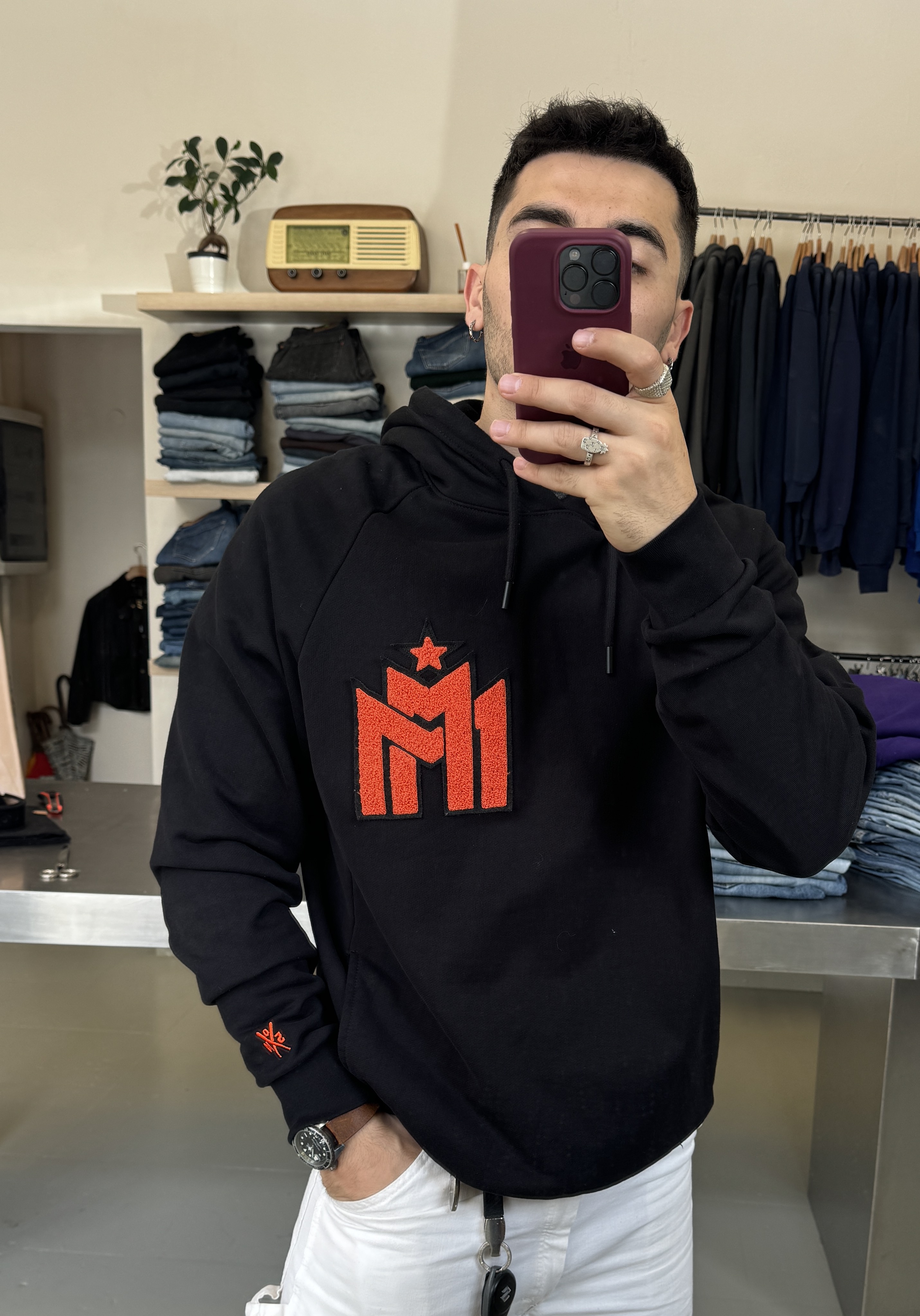  EMME-I MIRACLES HOODIE X GUE' BLACK Black Hoodie taglia XL