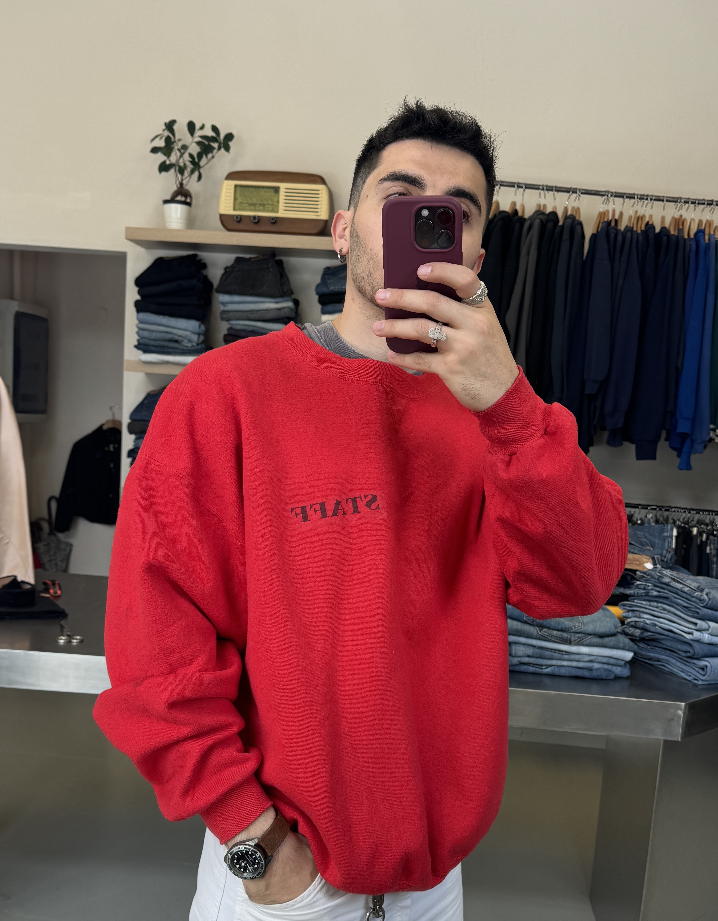 Russell Red Sweatshirt taglia XXL