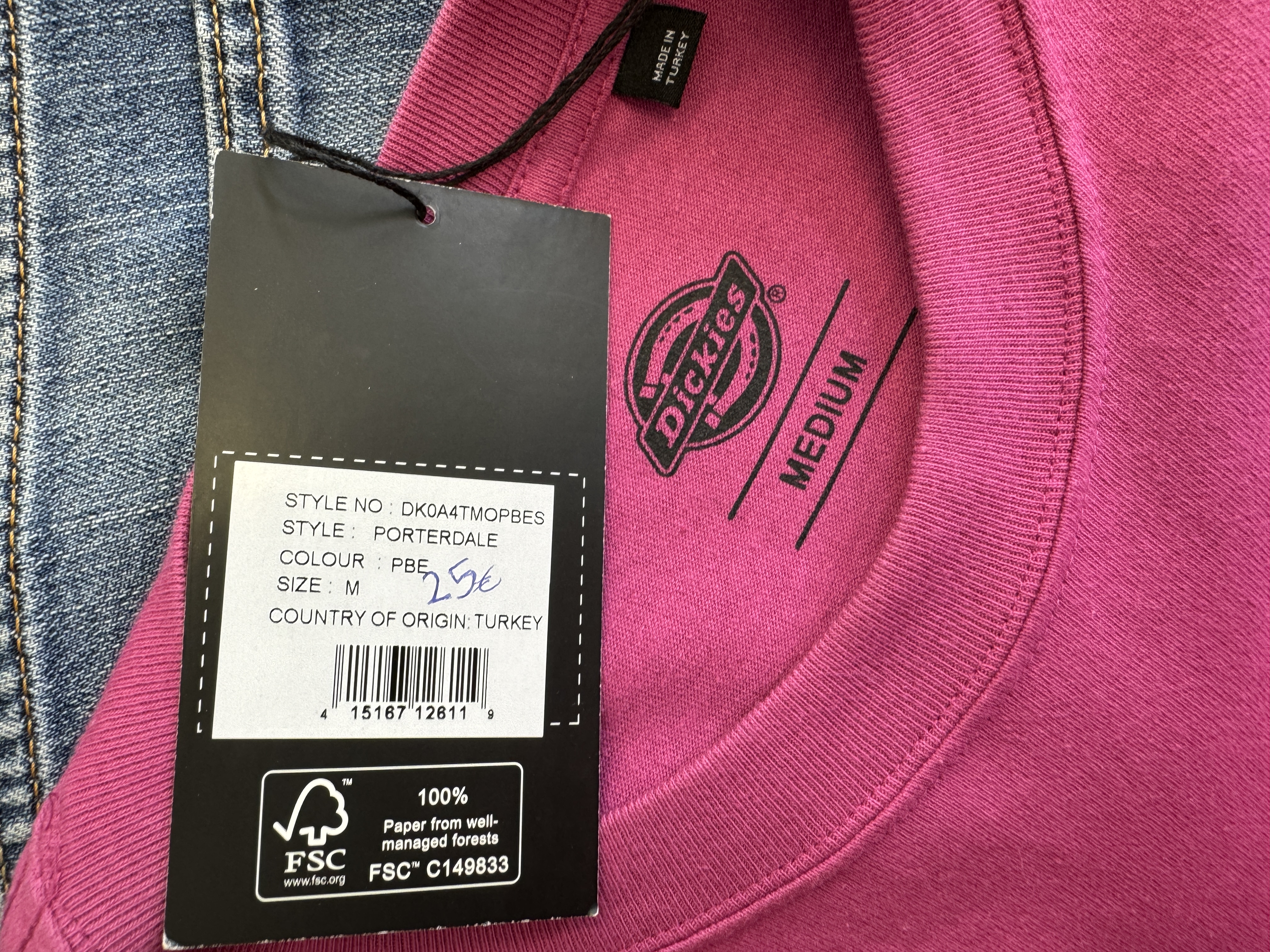 Dickies Men's Magenta T-Shirt Taglia M
