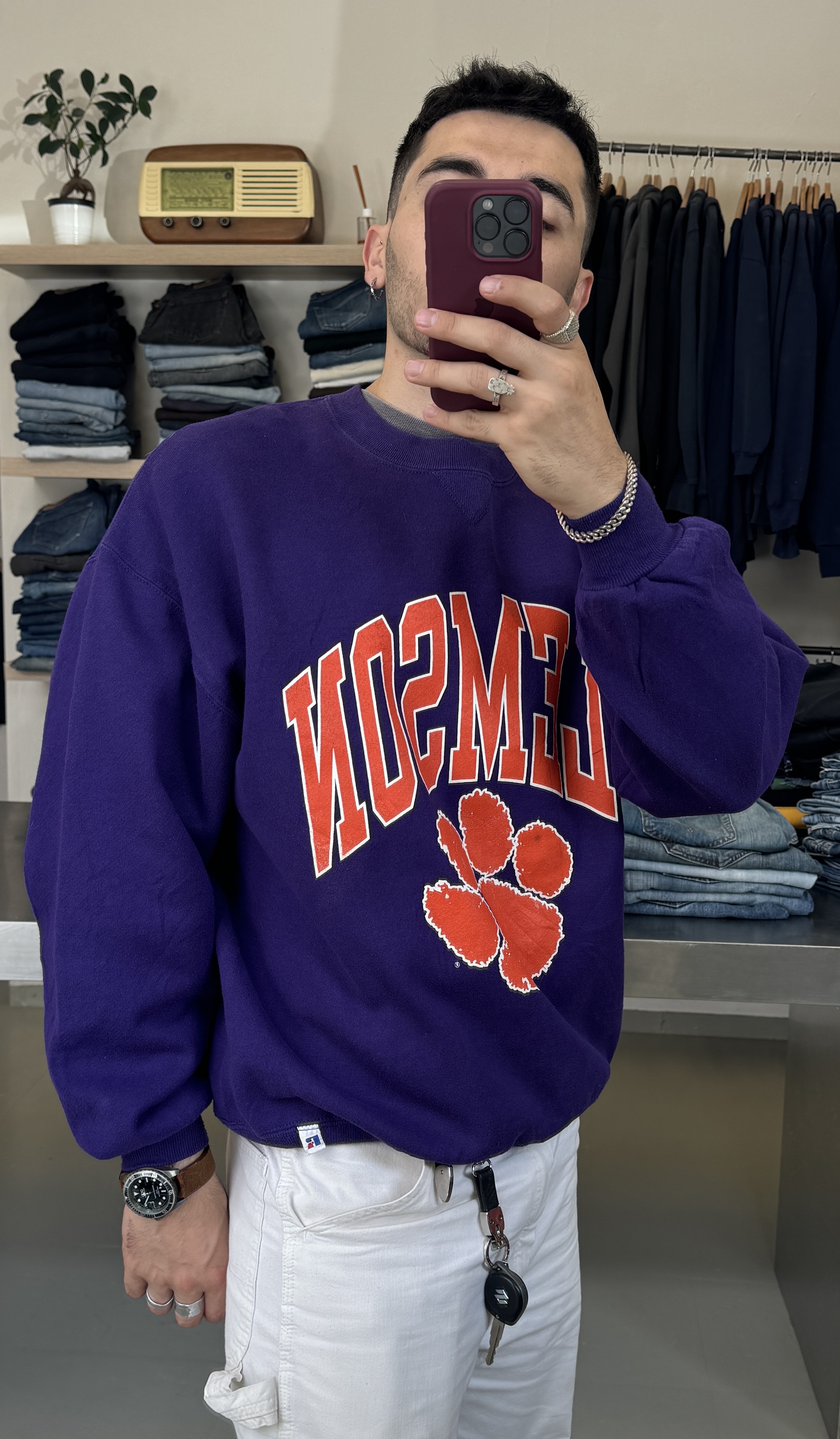 Russell Made in USA Clemson University Sweatshirt Taglia XL