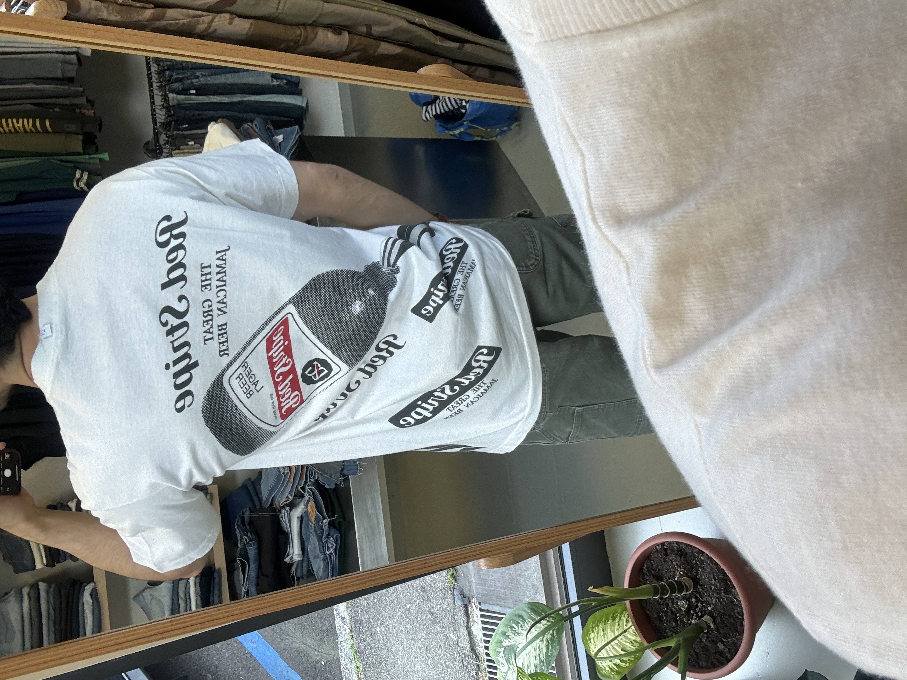  Stripe Beer Graphic T-Shirt single stitch taglia XL