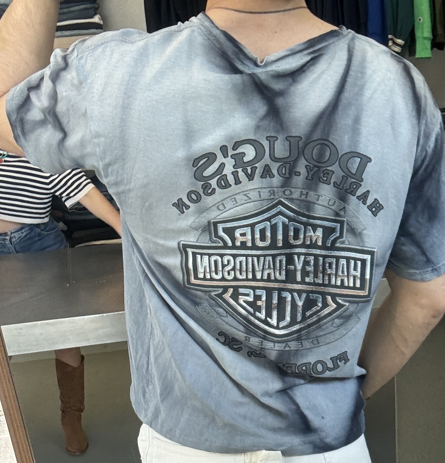 Harley Davidson Gray Graphic T-Shirt crop taglia XL