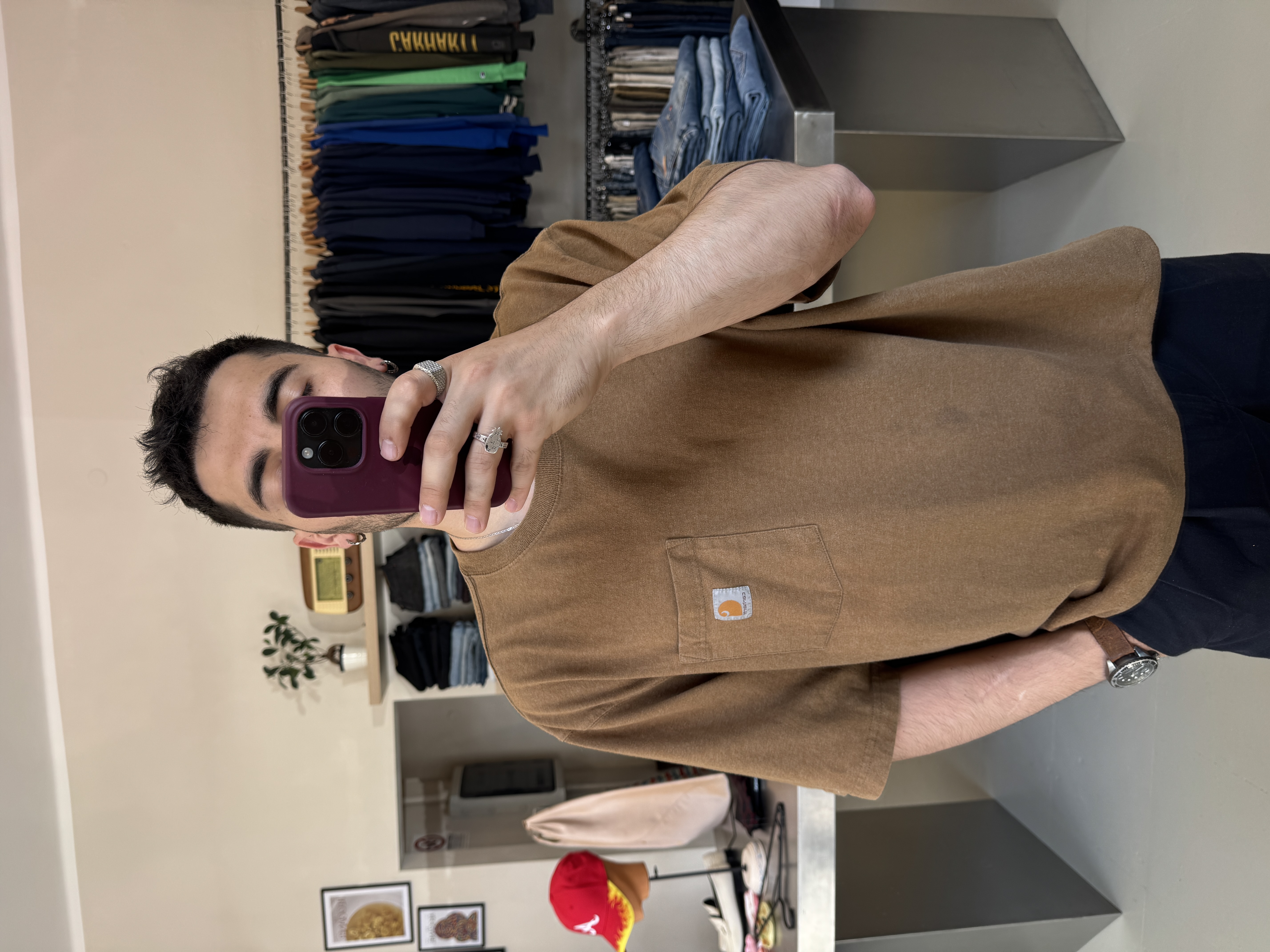 Carhartt Brown T-Shirt taglia XXL crop