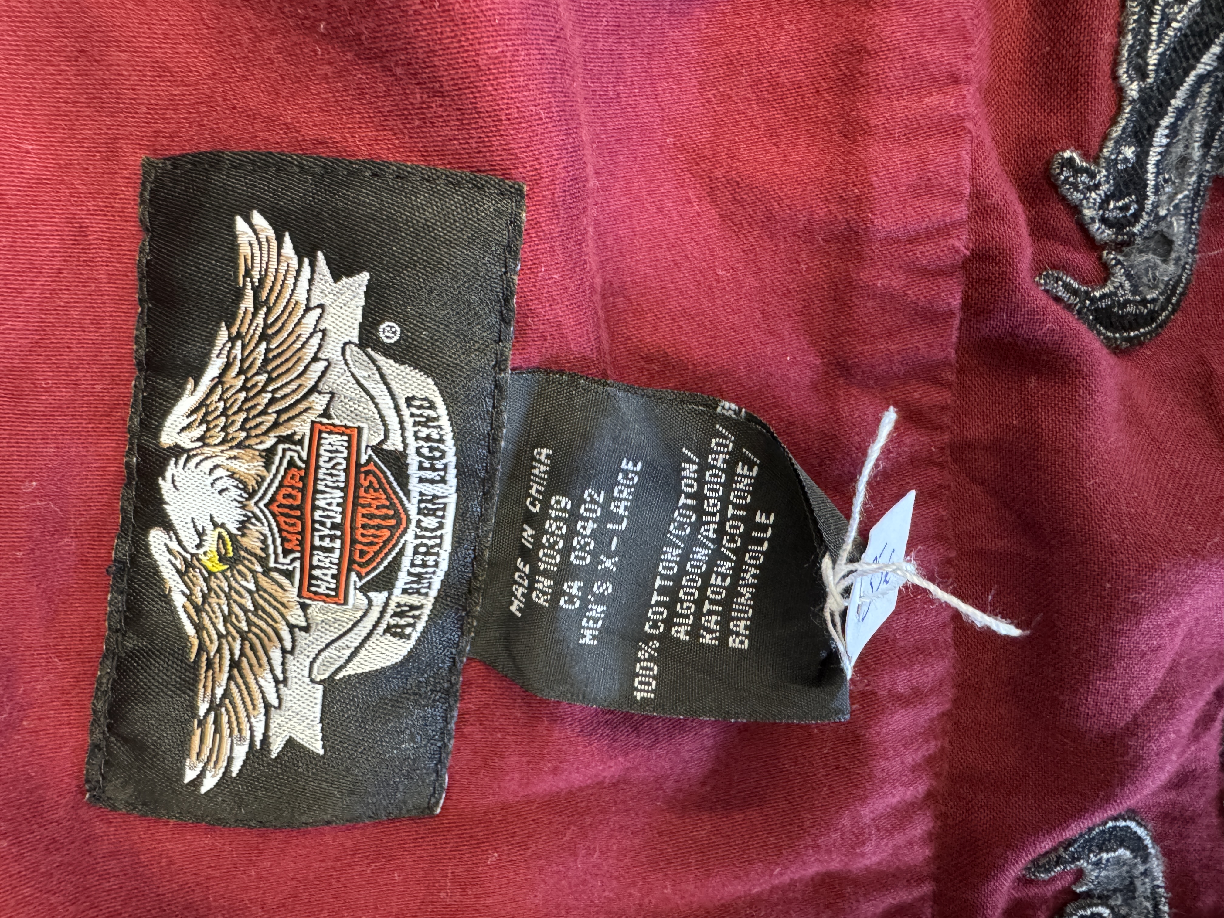 Harley Davidson Red Button-Up Shirt taglia XL