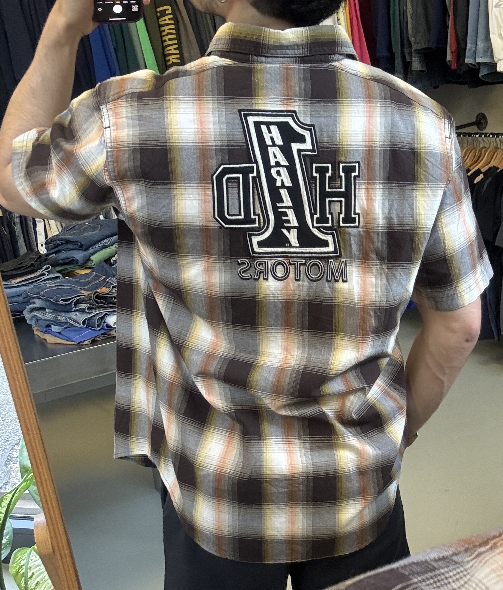 Harley Davidson Plaid Short Sleeve Shirt taglia M