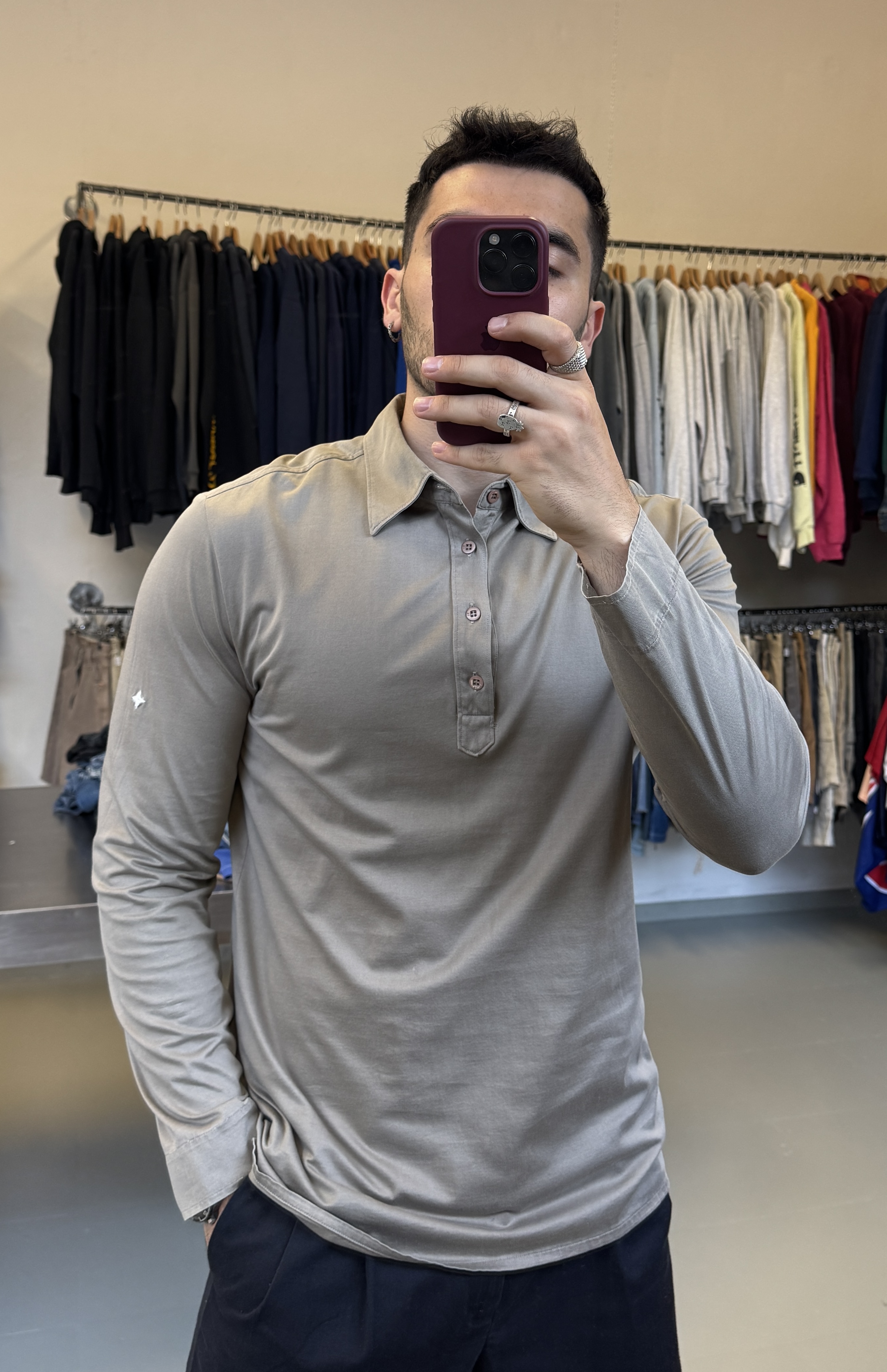 Stone Island Men's Long Sleeve Polo Shirt taglia M