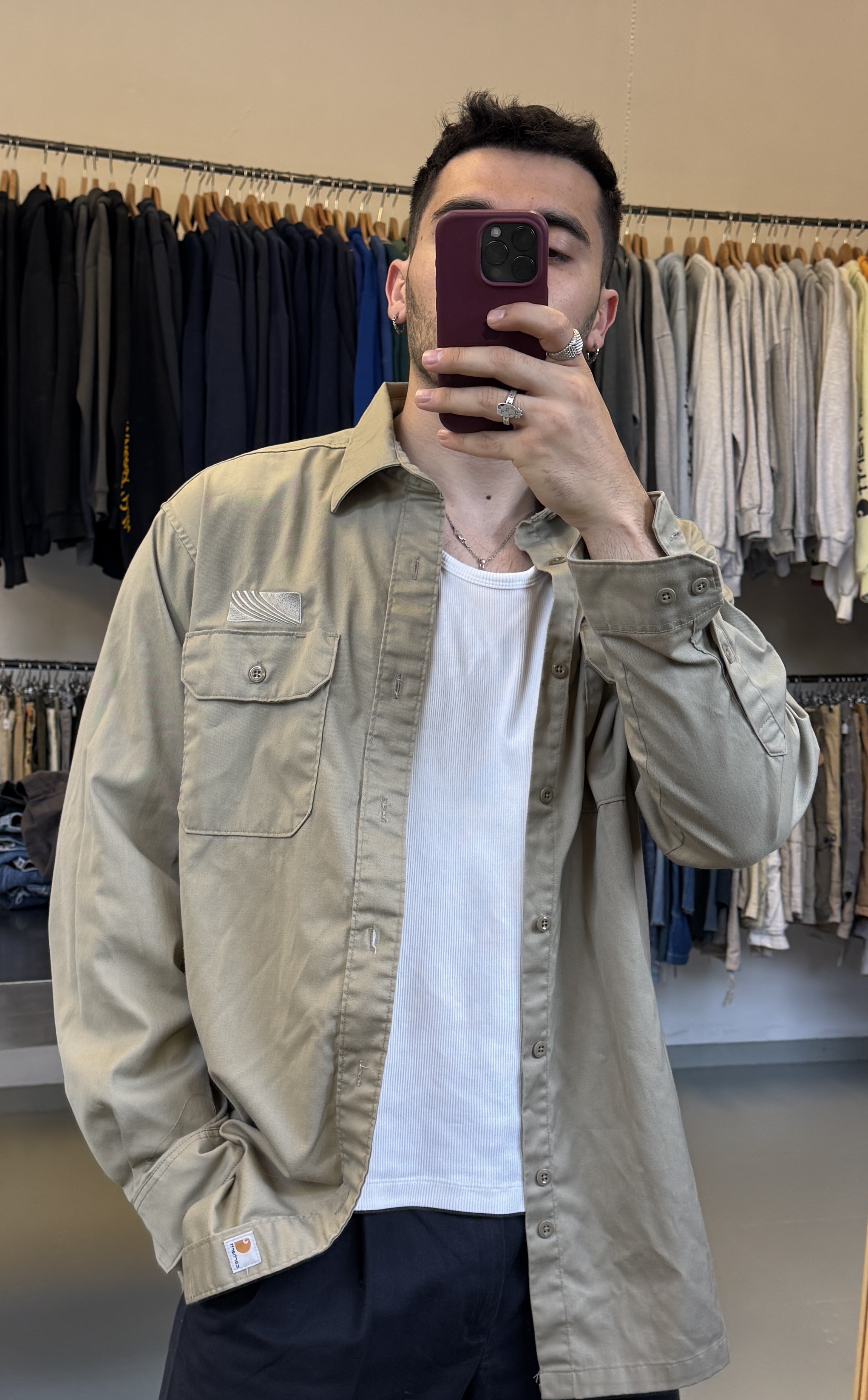 Carhartt Men's Khaki Overshirt taglia L
