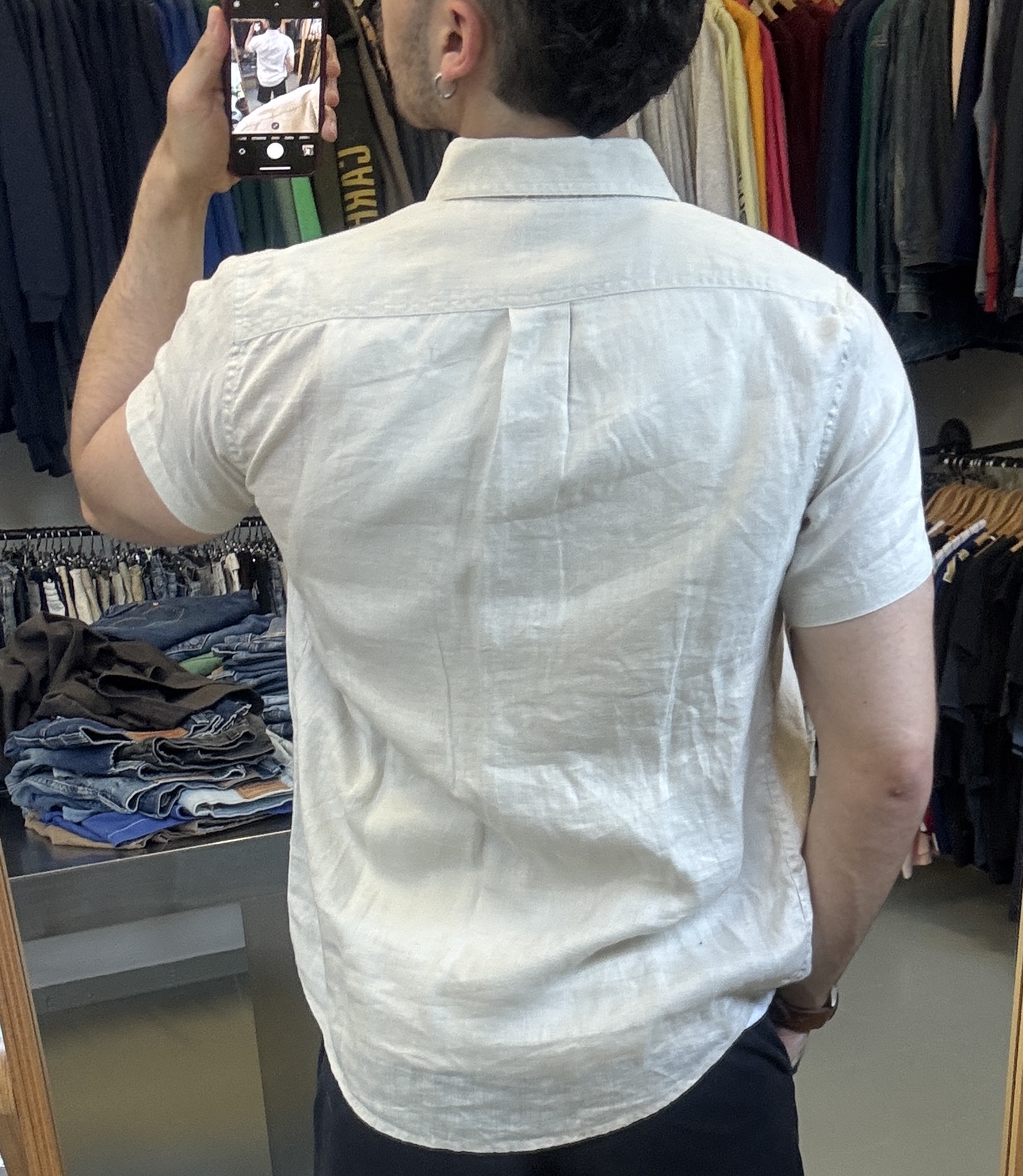 Rifle Men's Casual White line  Shirt taglia S