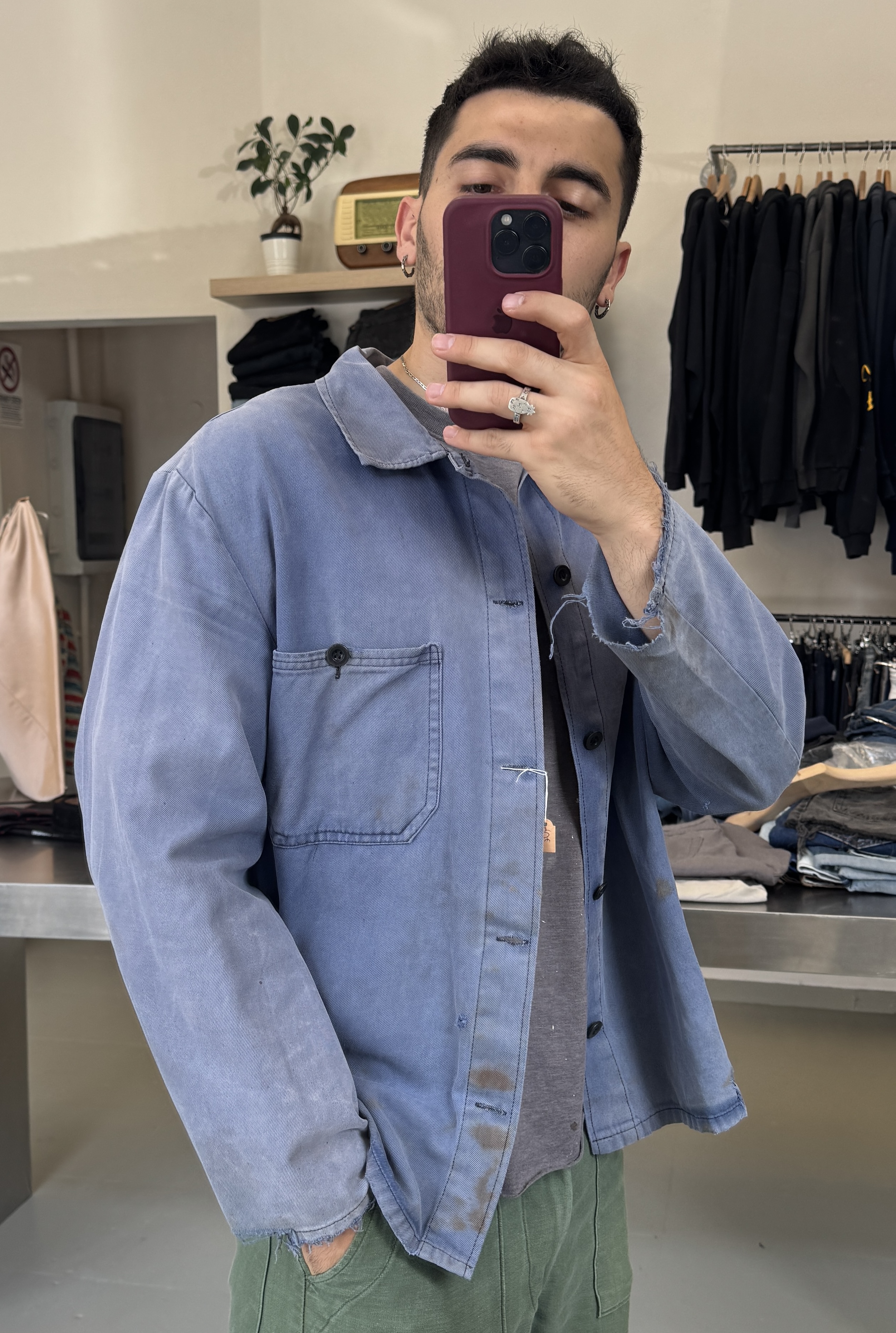 French Blue worker Jacket taglia L