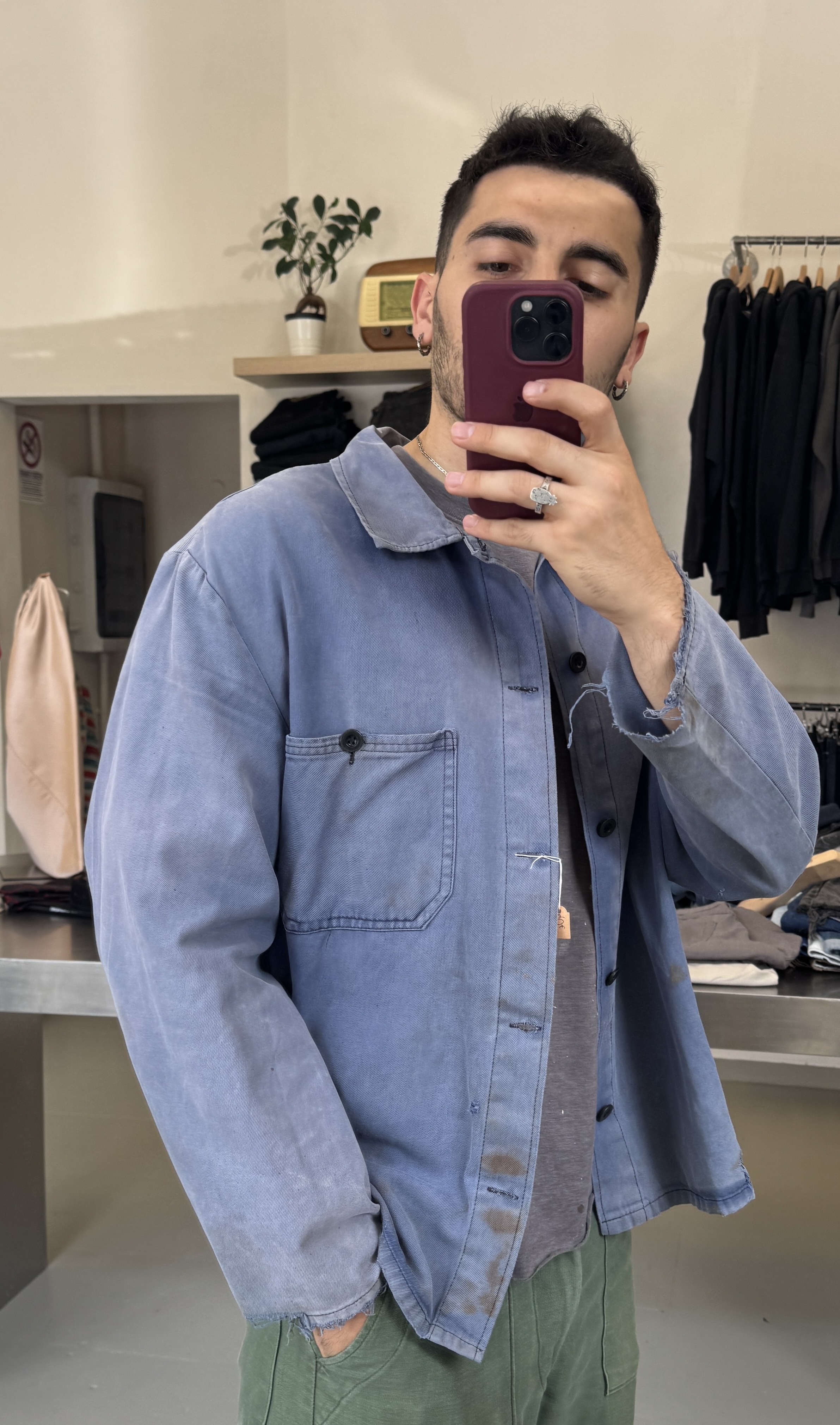 French Blue worker Jacket taglia L