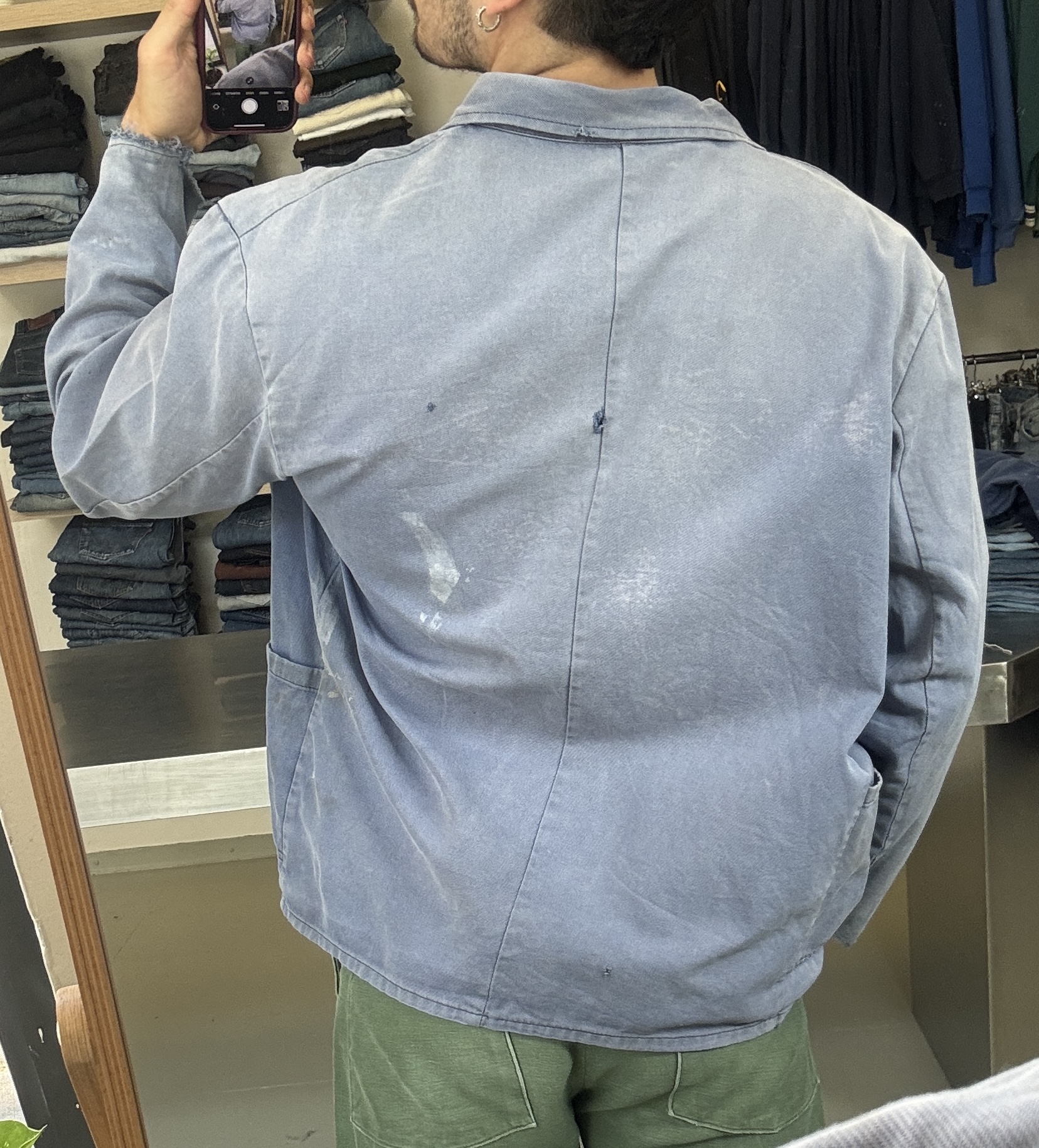 French Blue worker Jacket taglia L