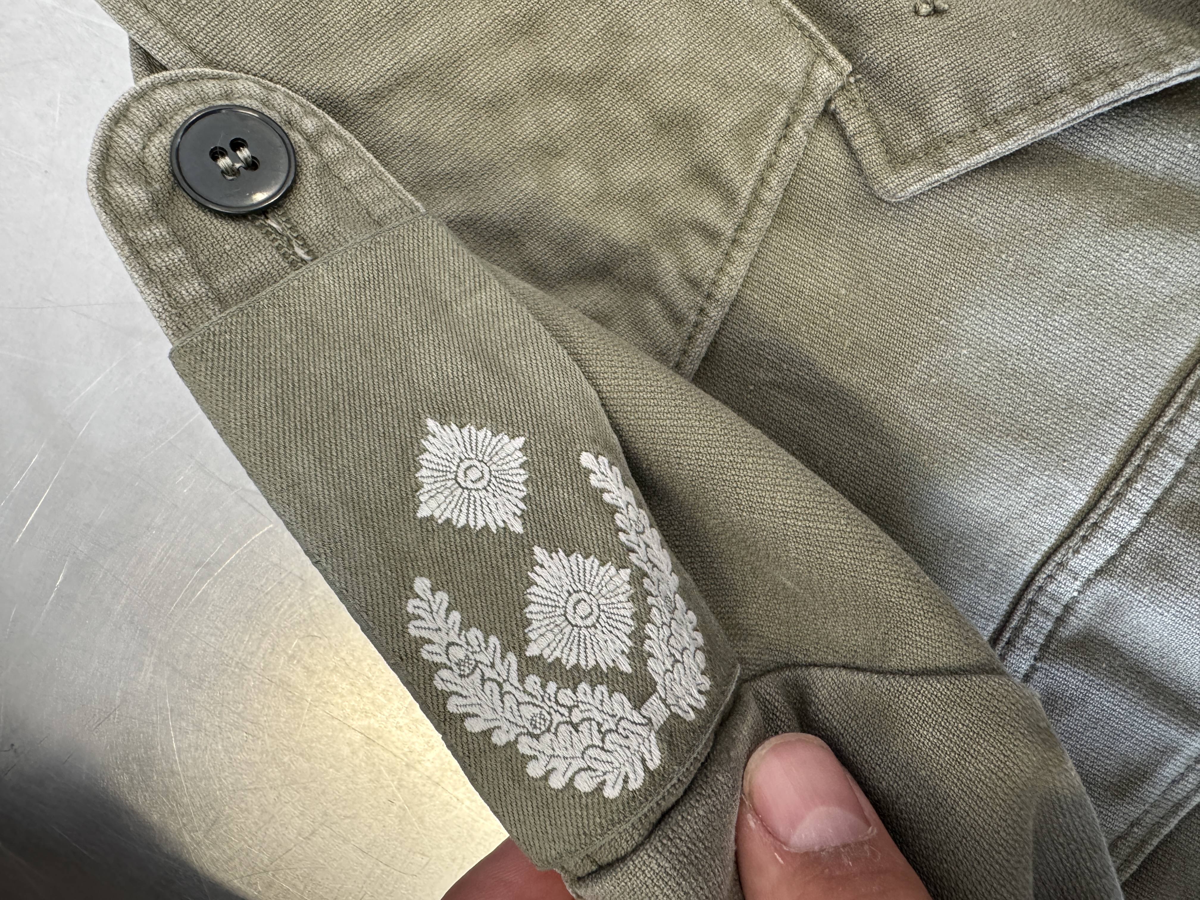 Army Olive Green Button-Up Jacket taglia M