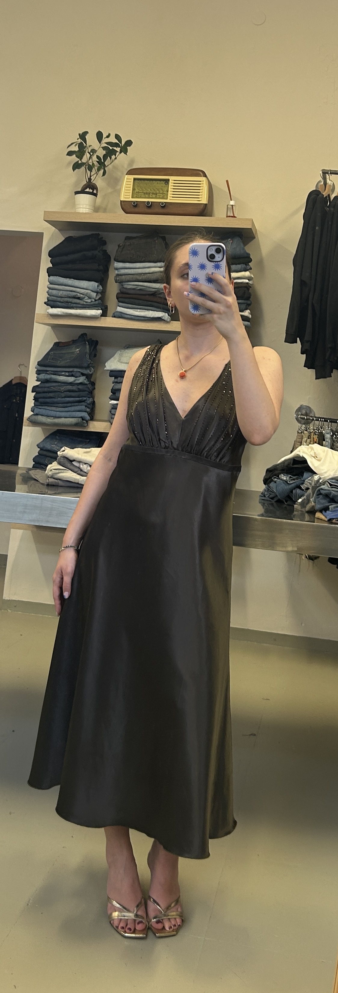 Elegant Dark Brown Dress Taglia M/L