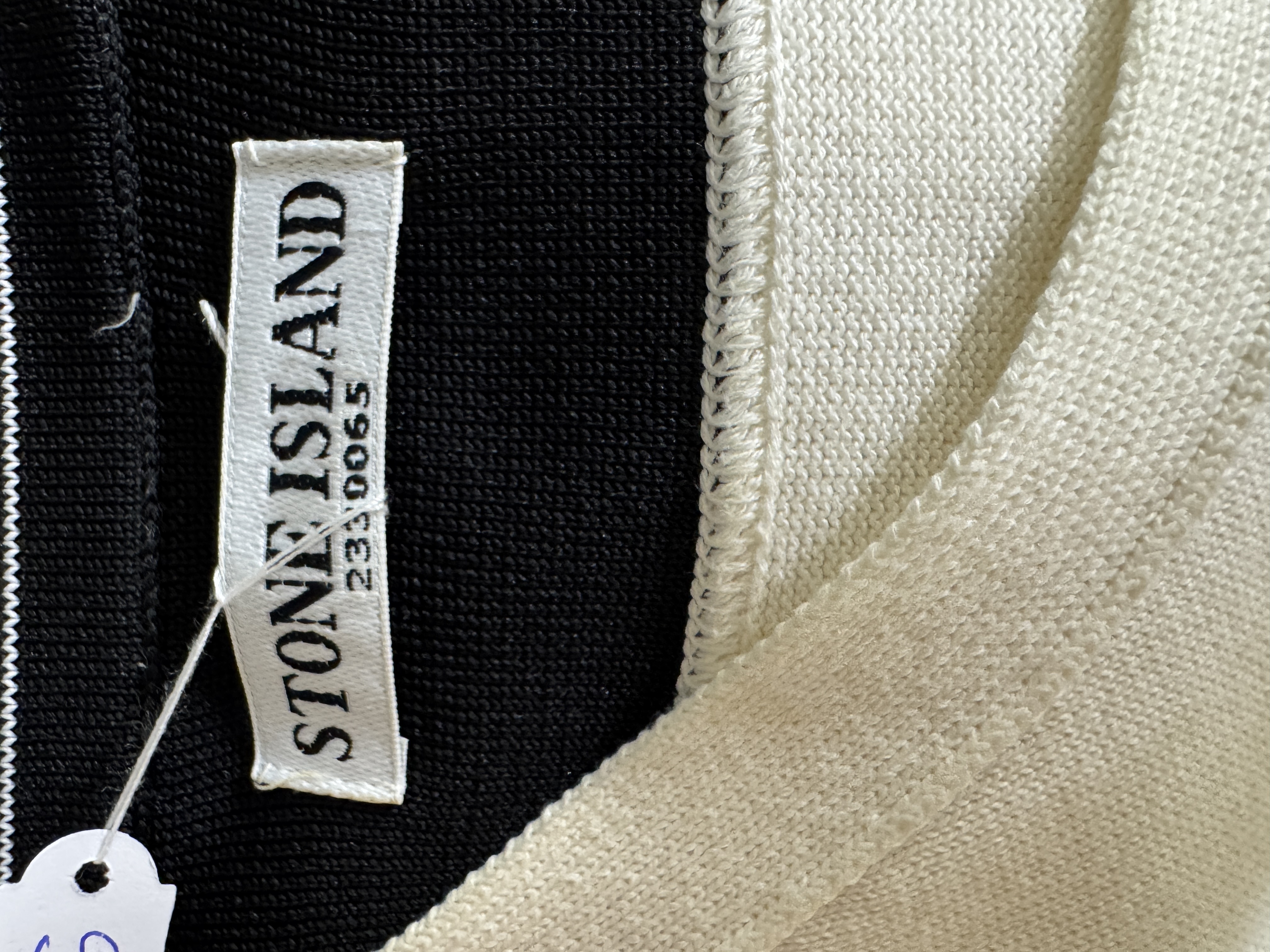 Stone Island White V-neck Sweater taglia M