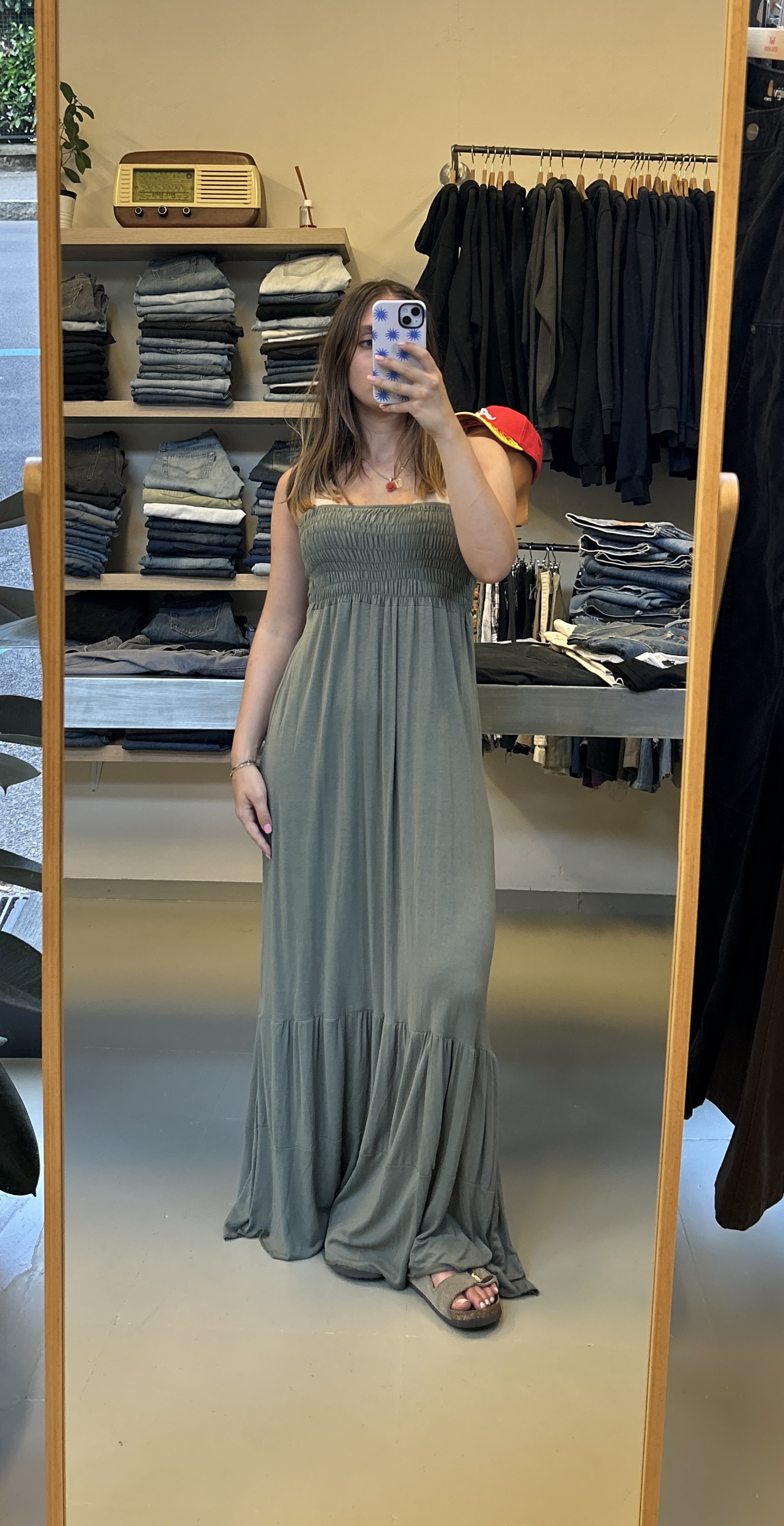Long Green Maxi Dress Veste da S ad L