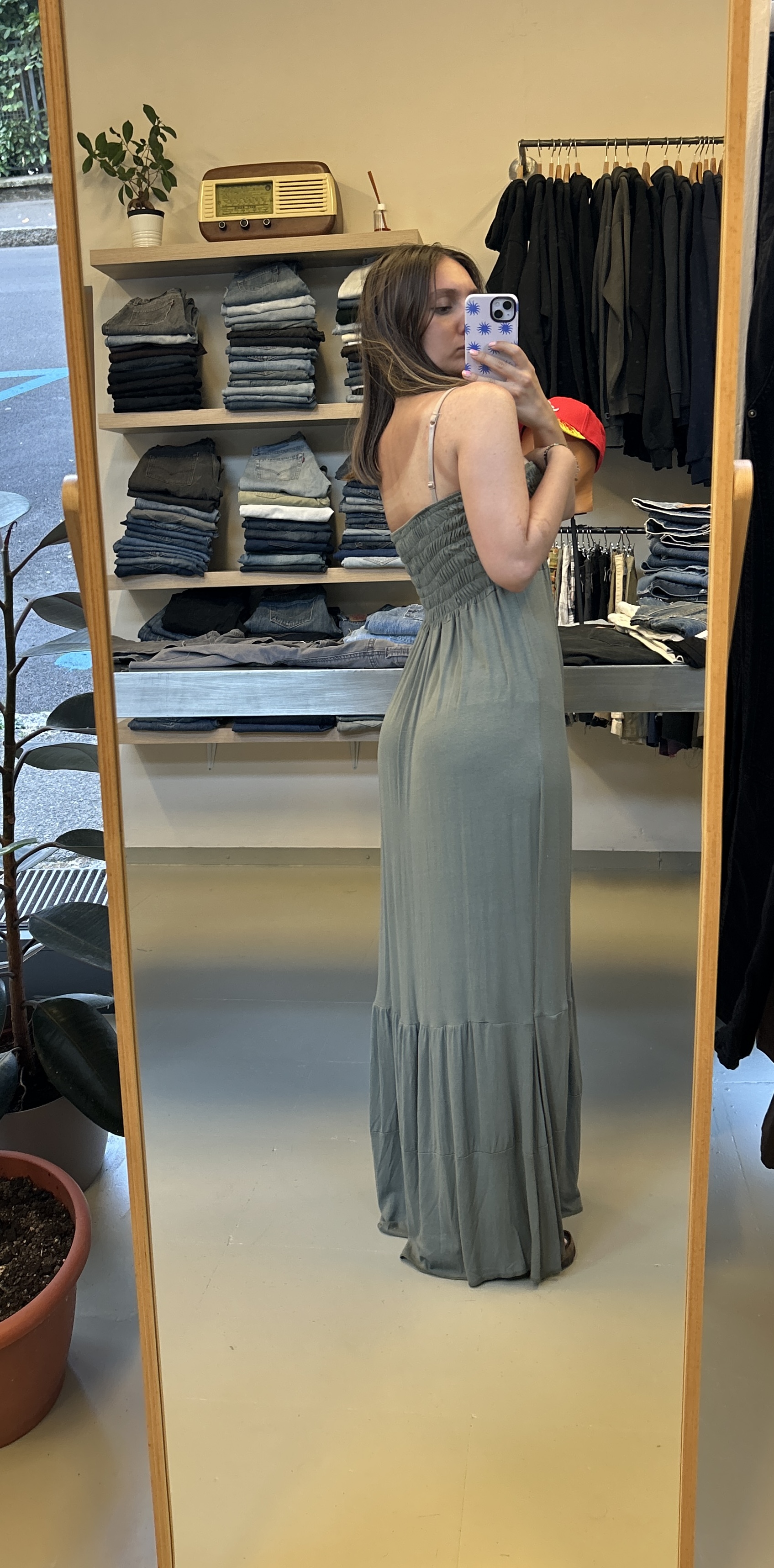 Long Green Maxi Dress Veste da S ad L