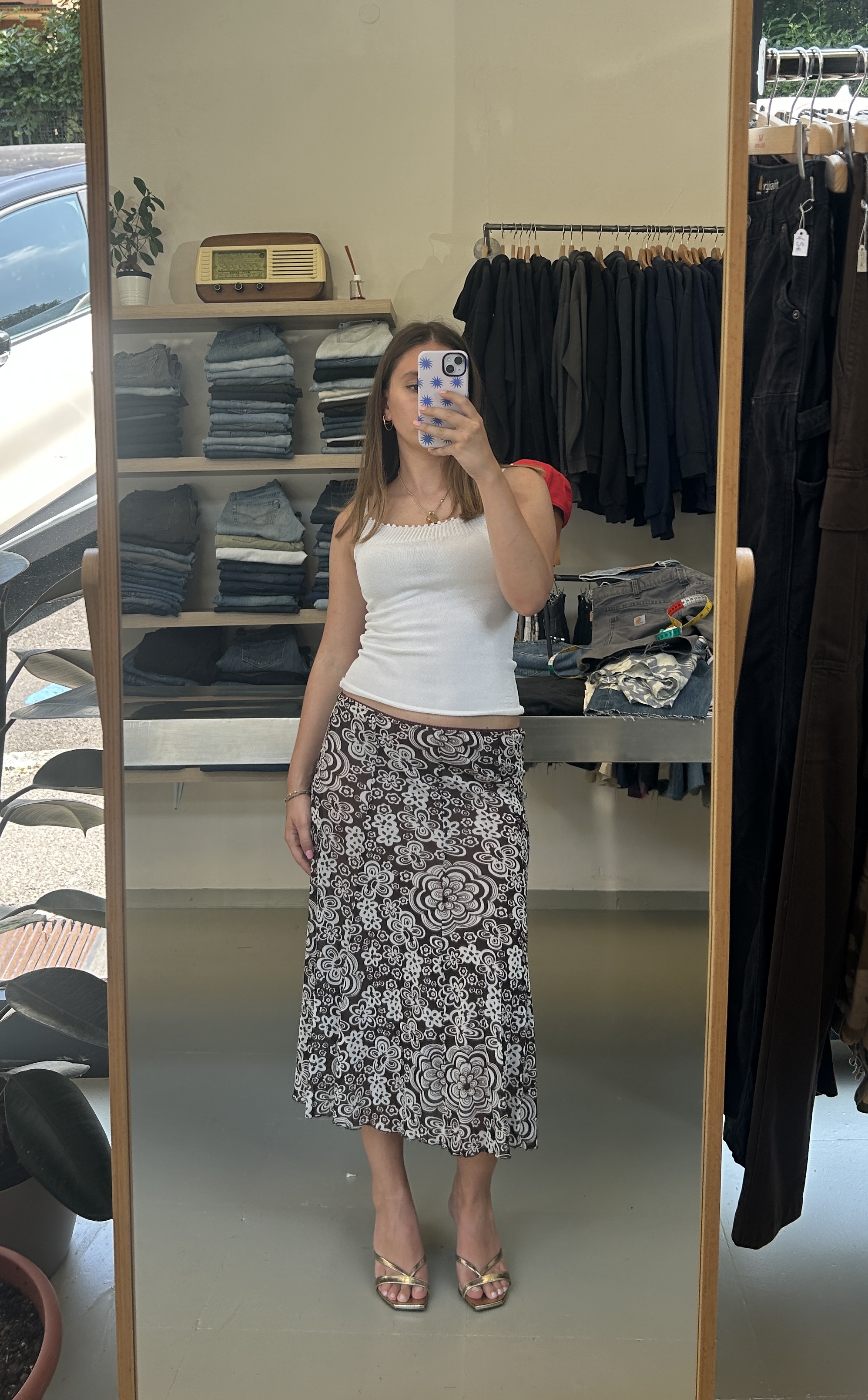 Floral Patterned Midi Skirt Taglia Unica