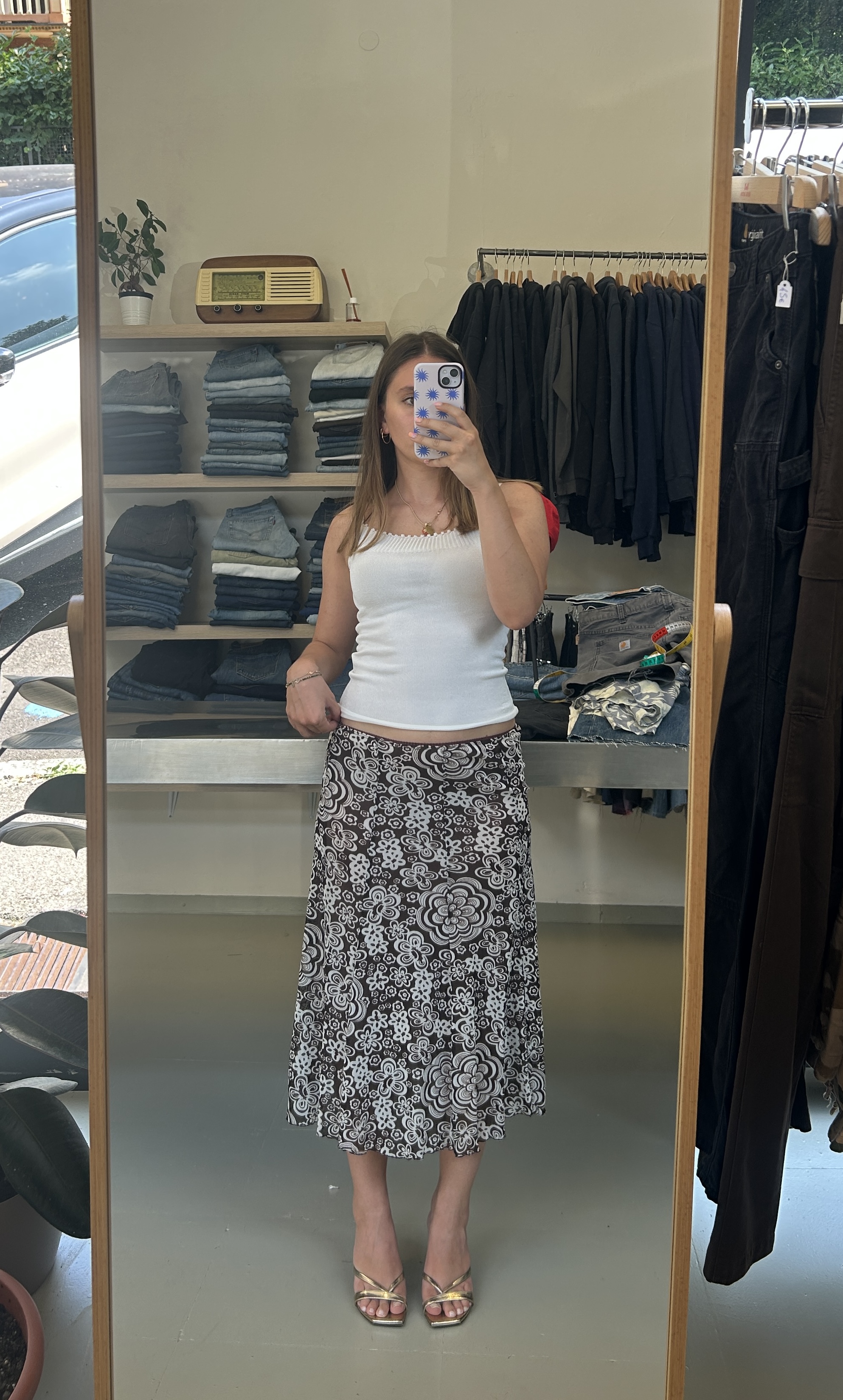 Floral Patterned Midi Skirt Taglia Unica