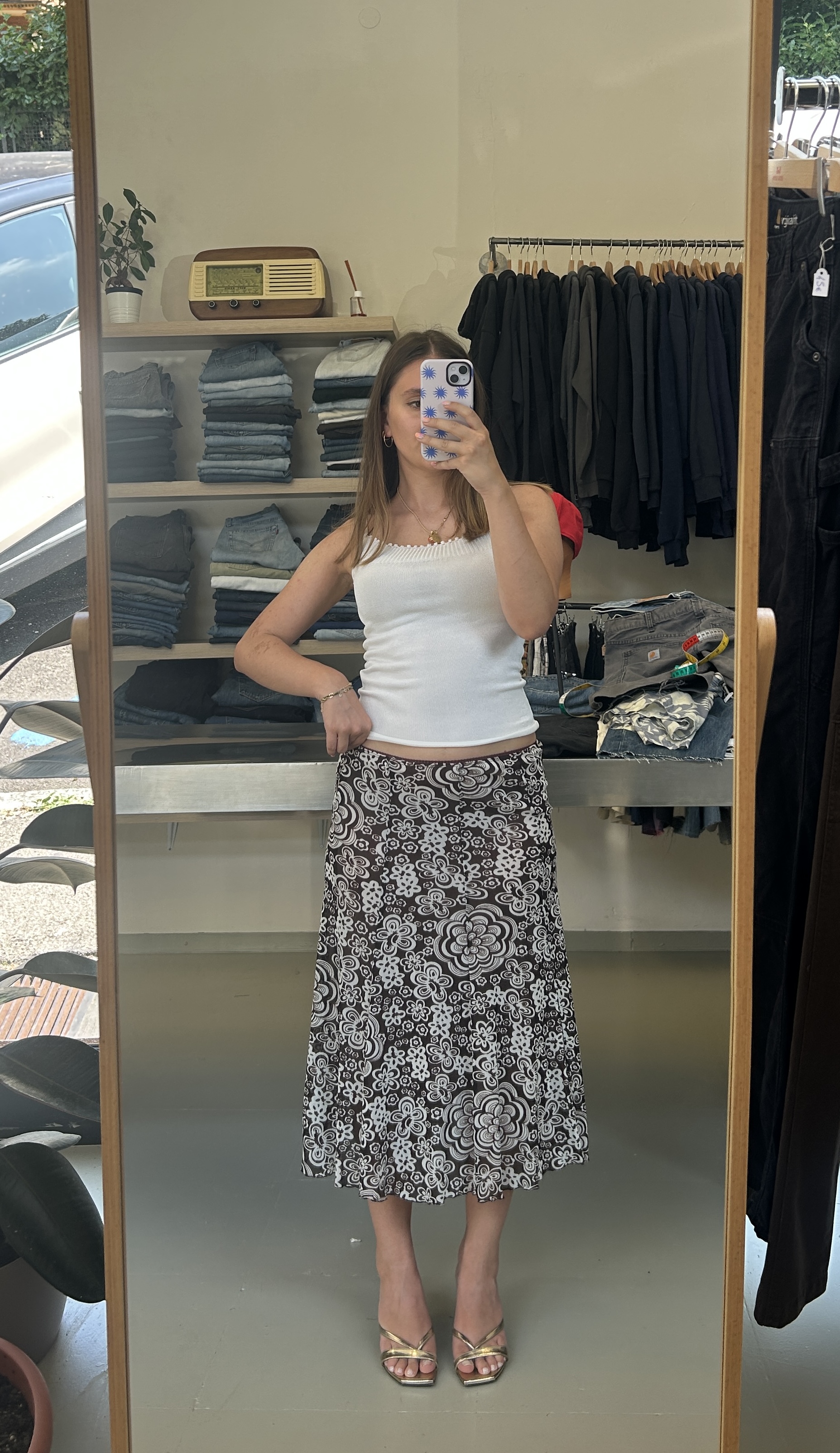 Floral Patterned Midi Skirt Taglia Unica