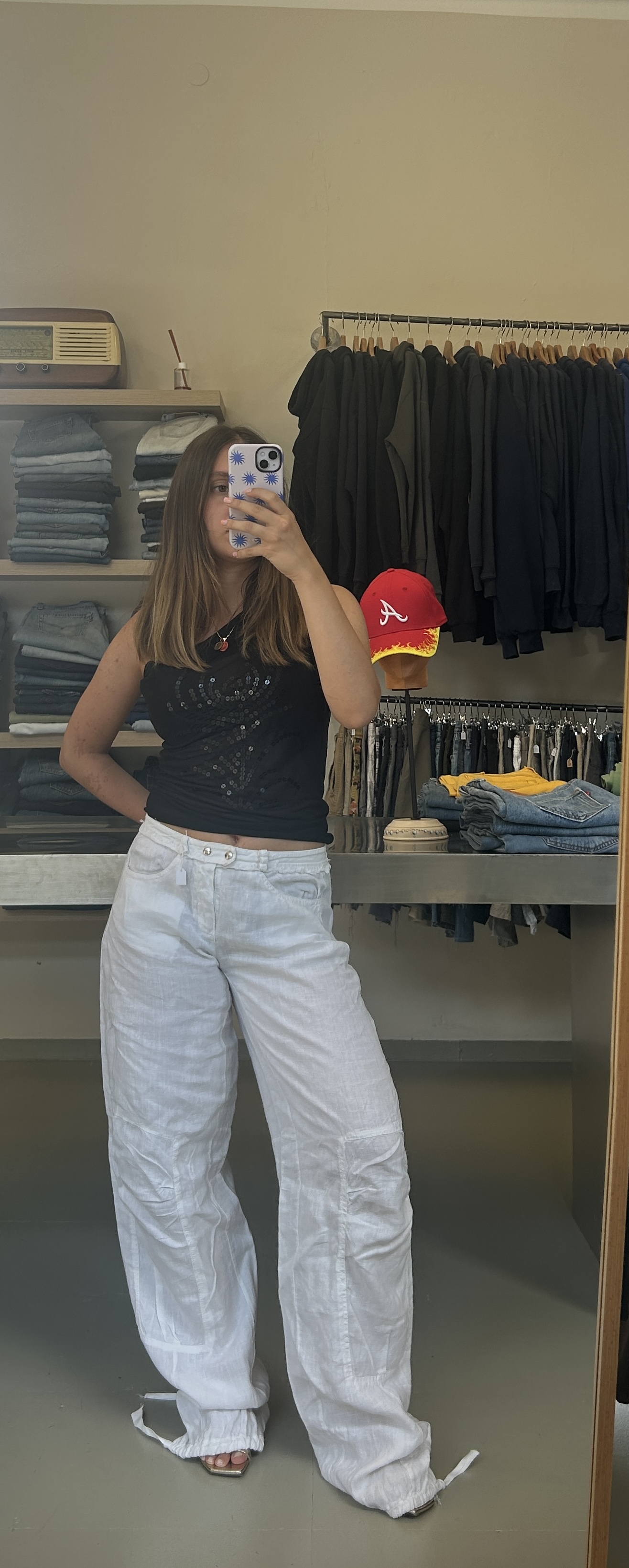 White Wide-Leg Pants Taglia L