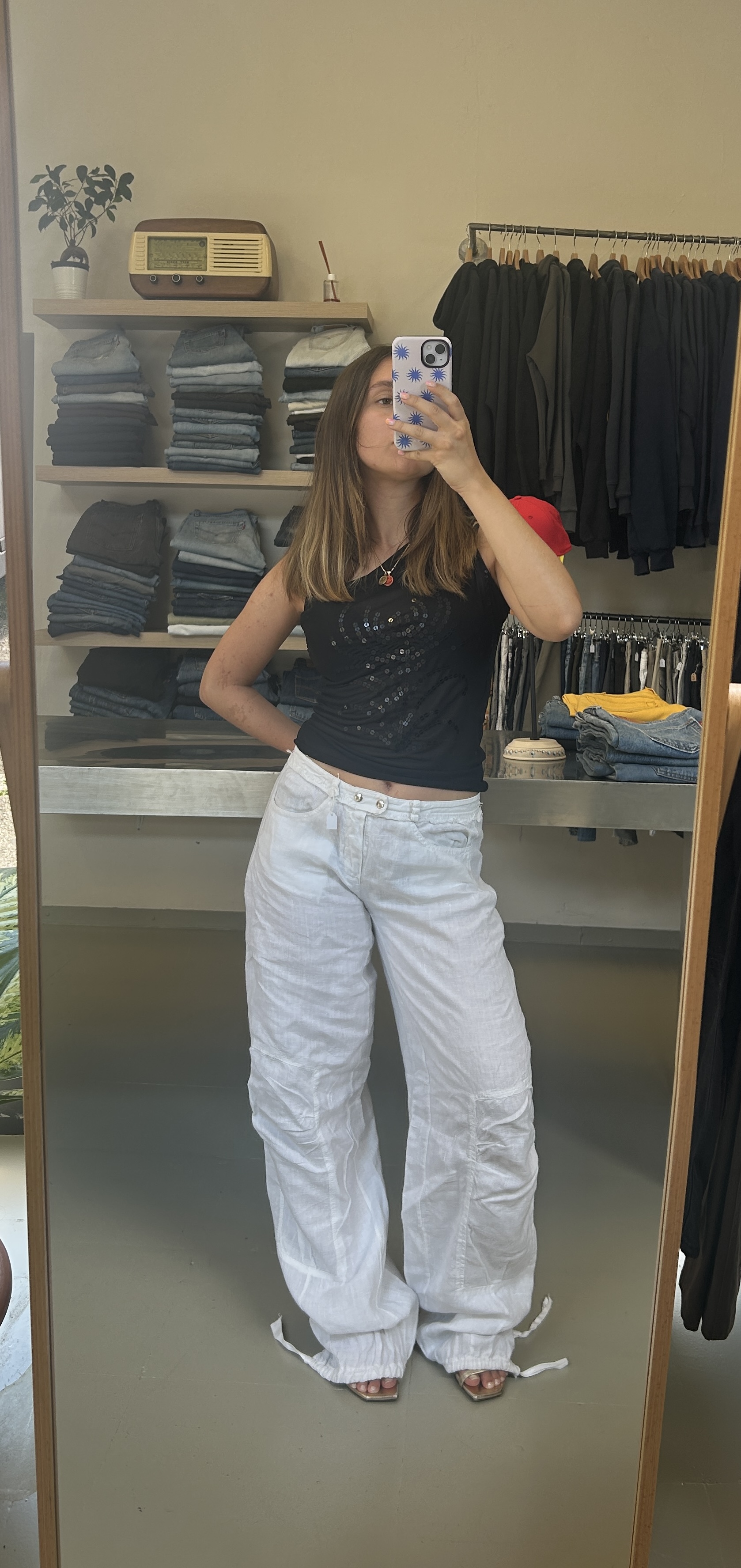 White Wide-Leg Pants Taglia L