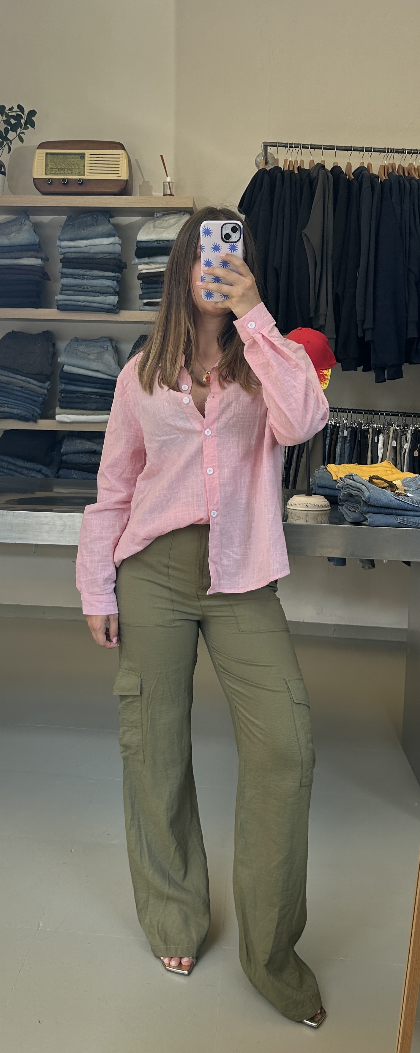 Pink Button-Up Shirt Taglia S/M