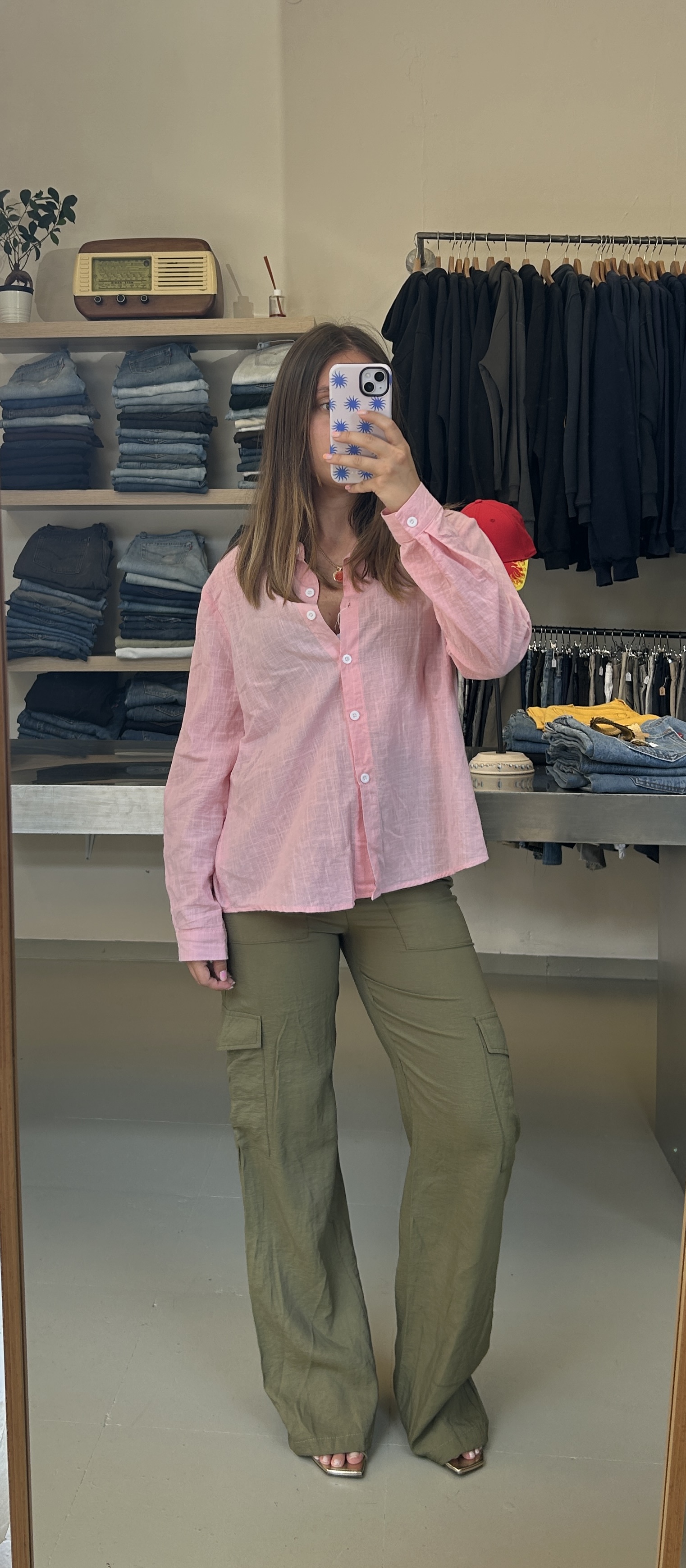 Pink Button-Up Shirt Taglia S/M
