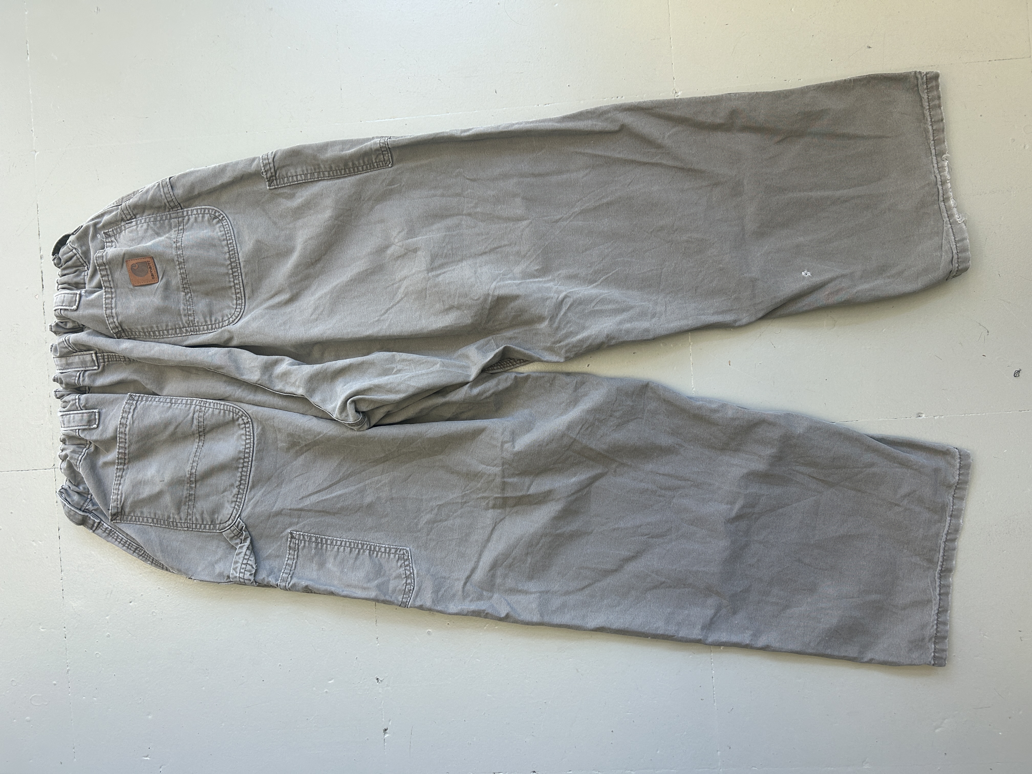 Carhartt pantaloni cargo grigi elastico in vita 