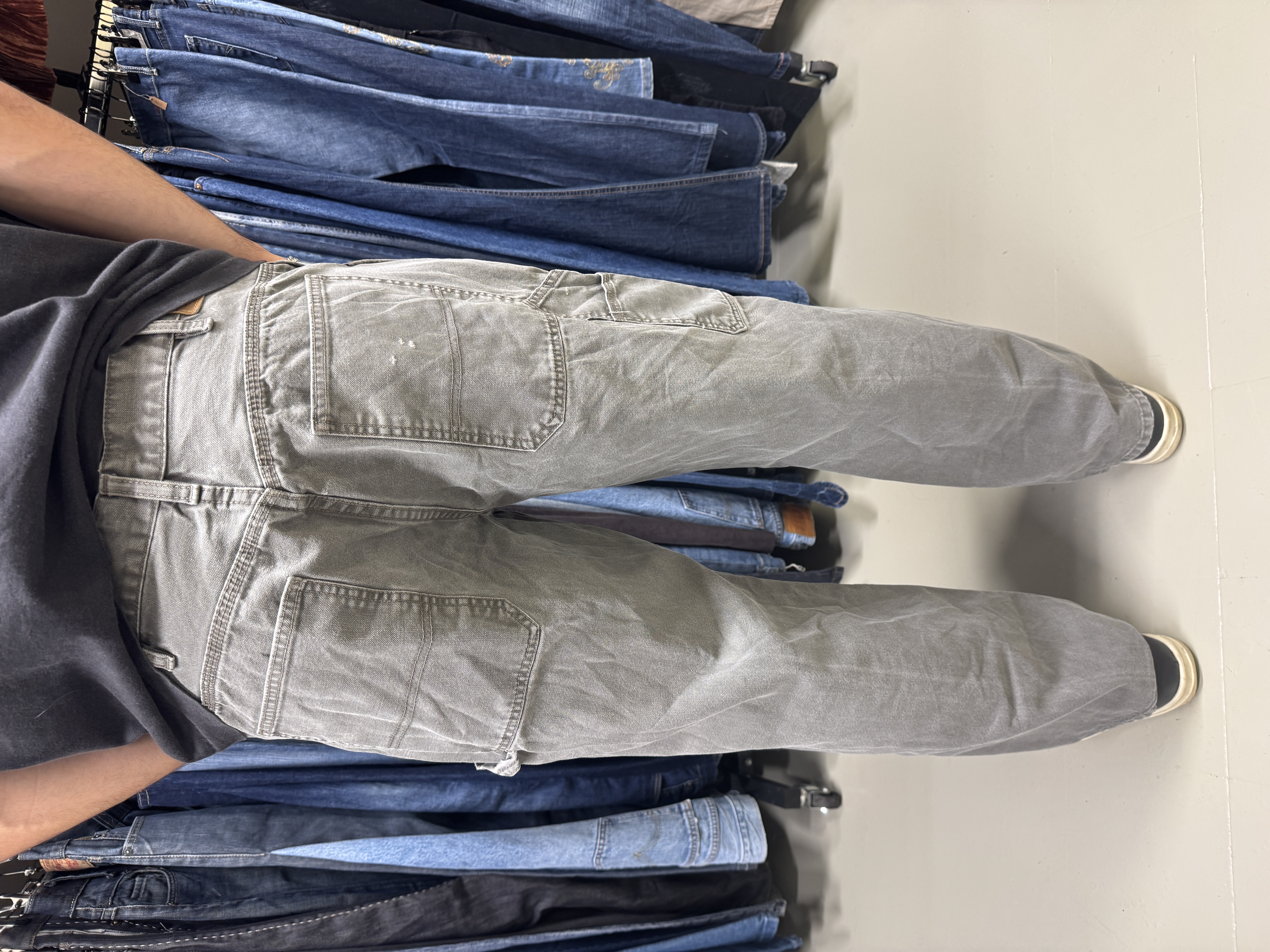 Pantaloni carpenter grigi uomo taglia 36 US