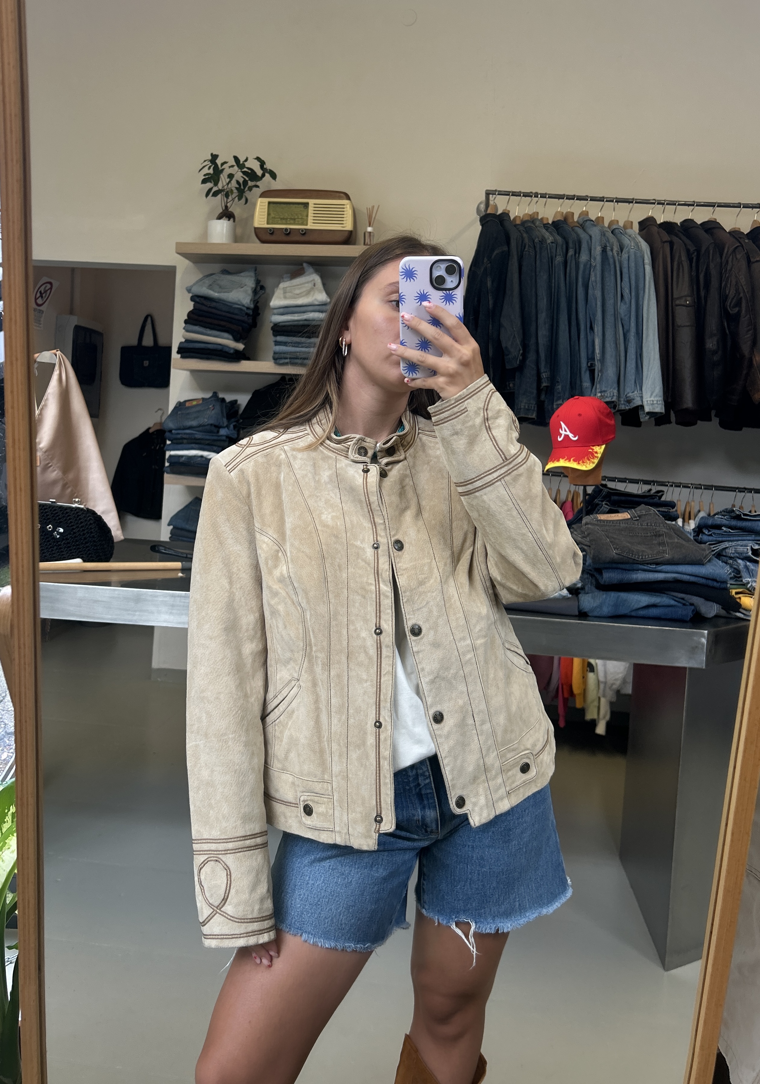 Beige suede jacket Taglia S/M