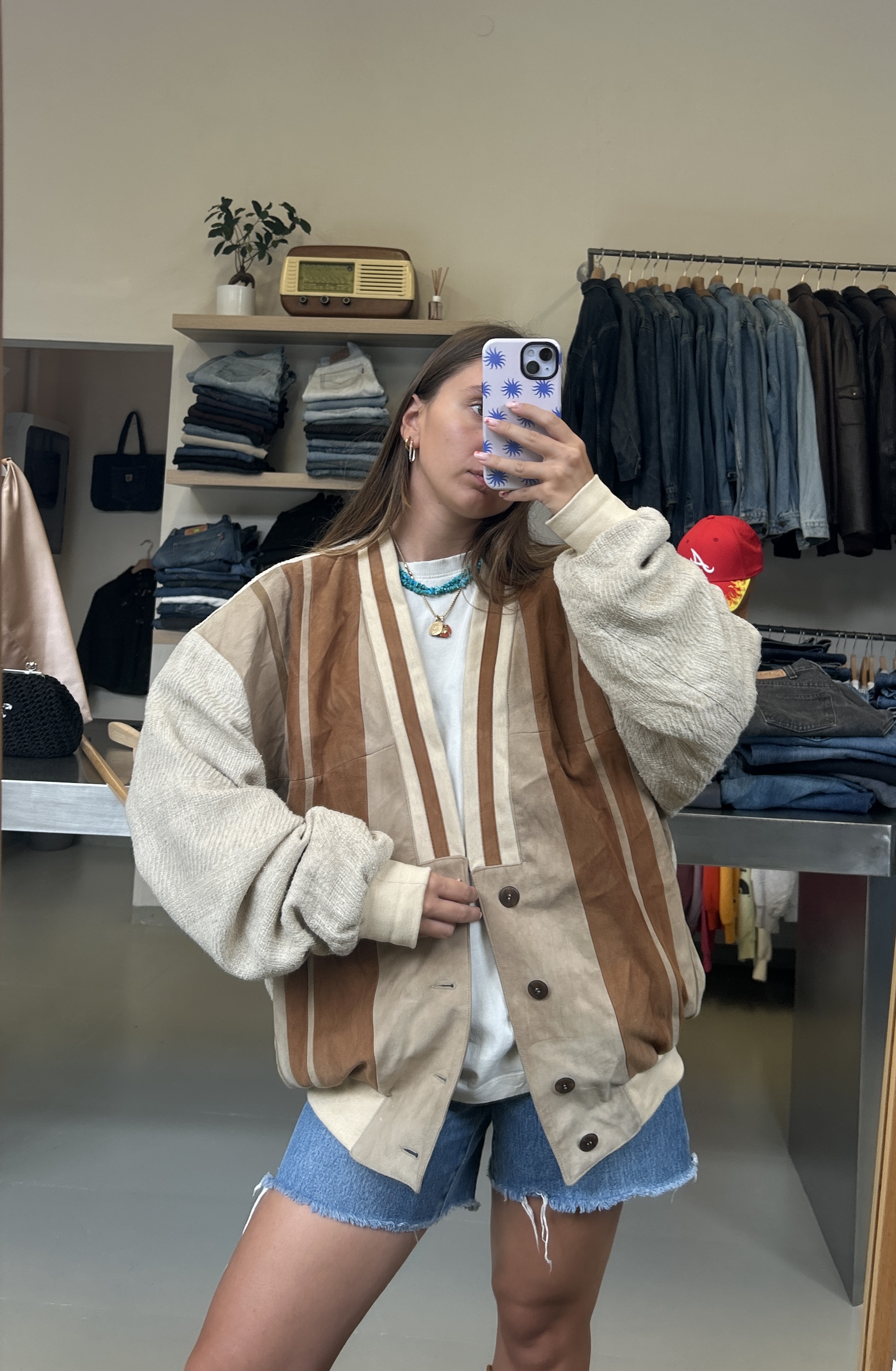 Vintage Corduroy Bomber Jacket taglia L