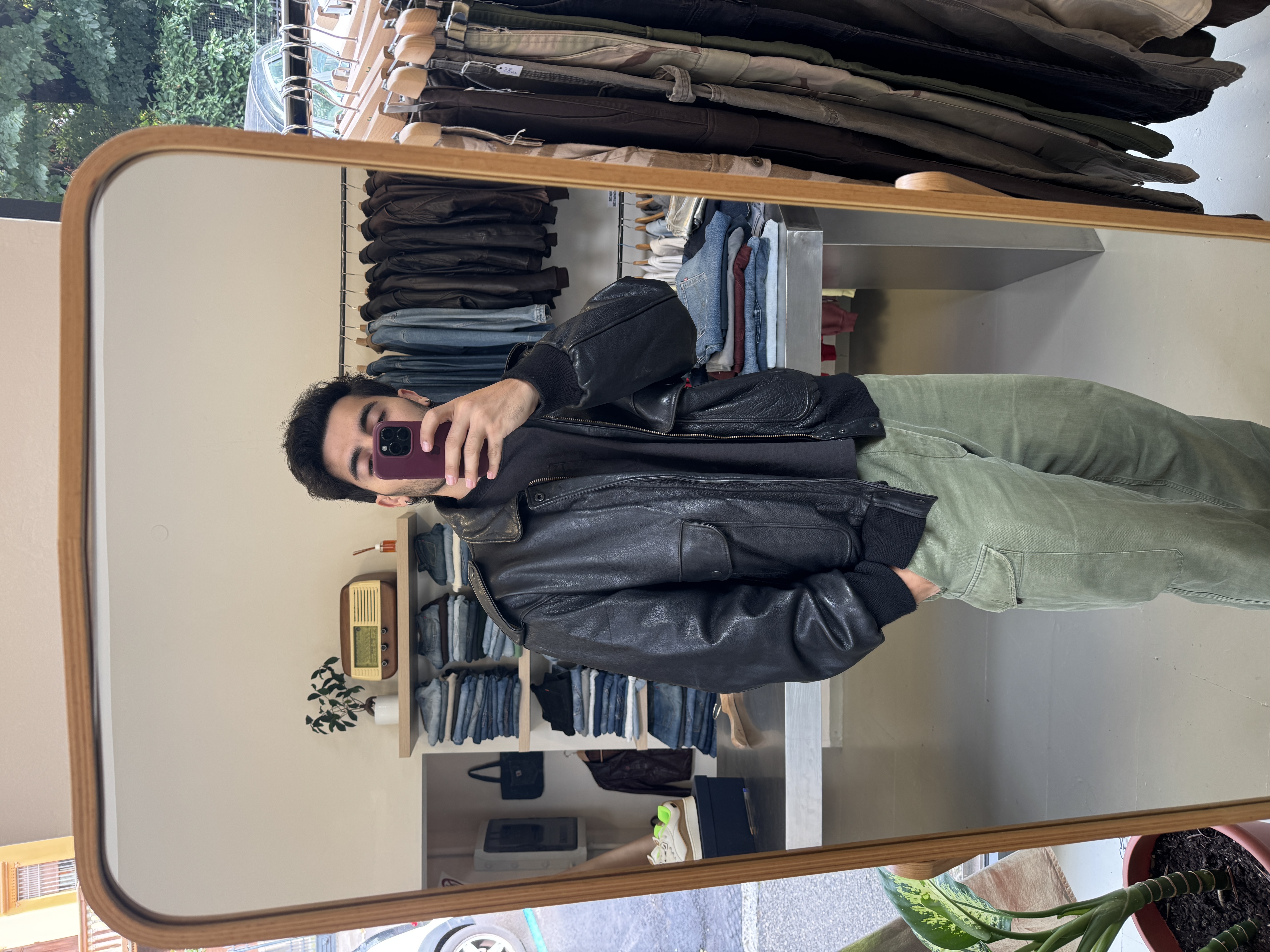 Black Leather Jacket taglia XL