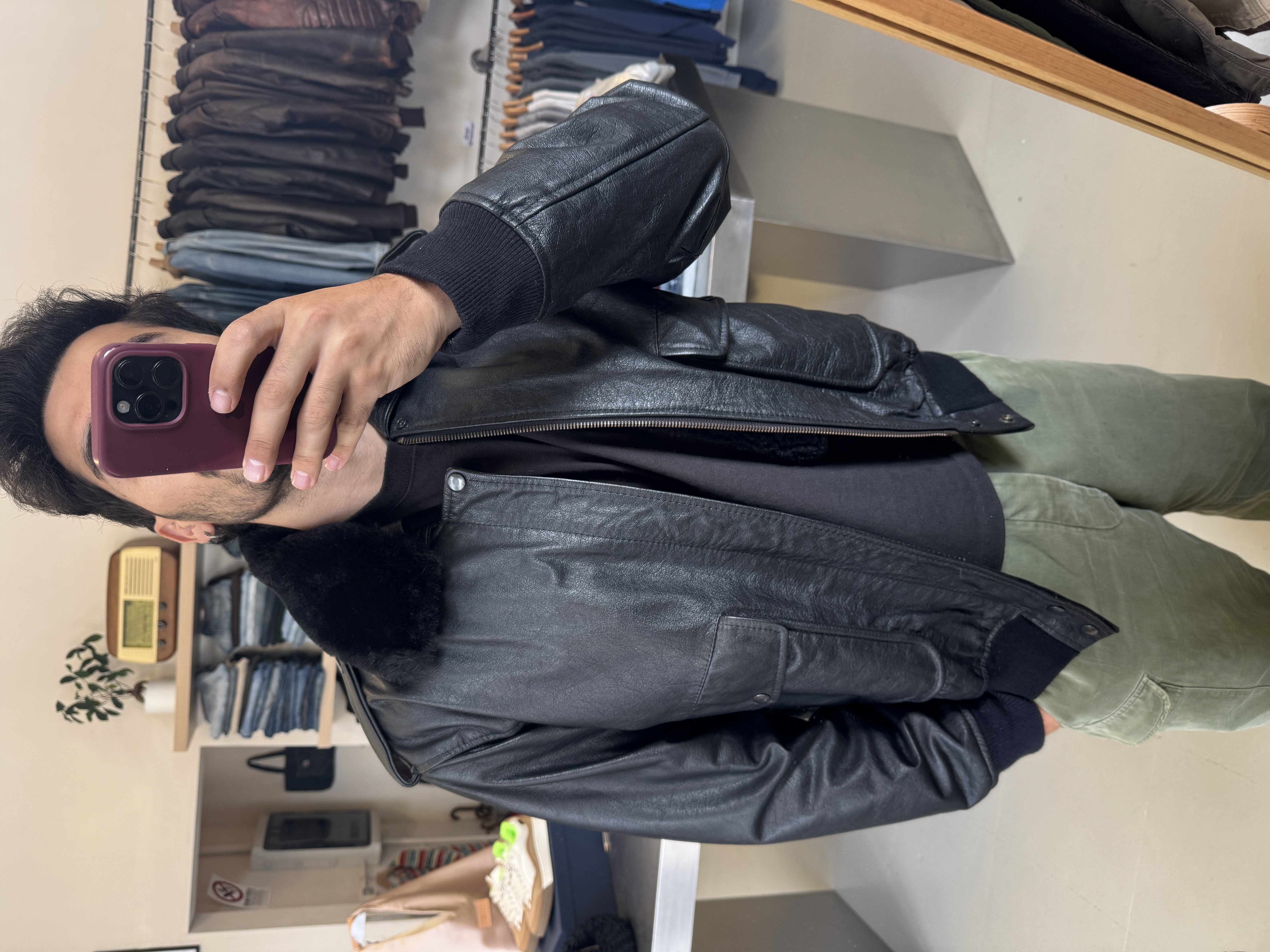 Leather Bomber Jacket
