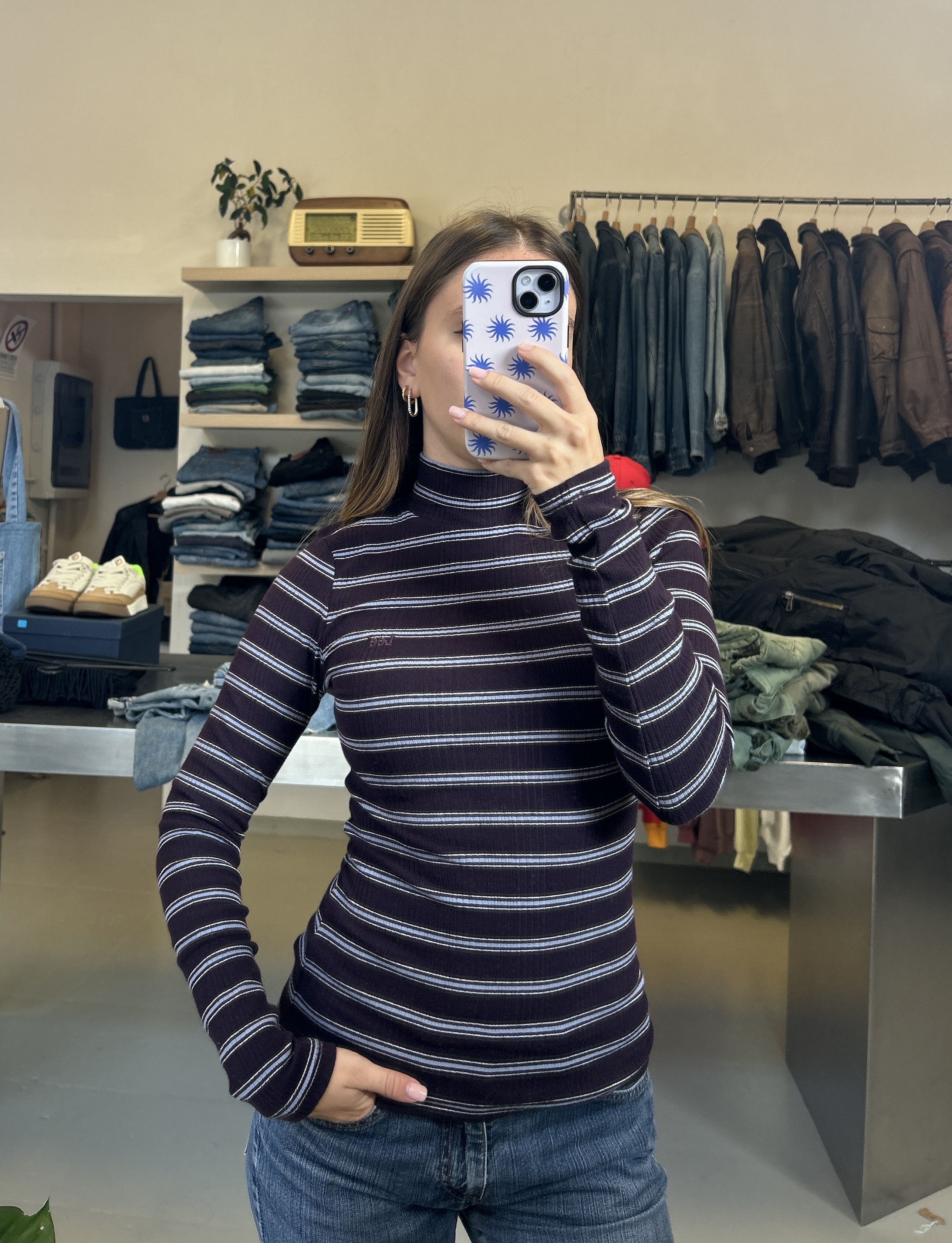 Lee Striped Turtleneck Sweater taglia XS