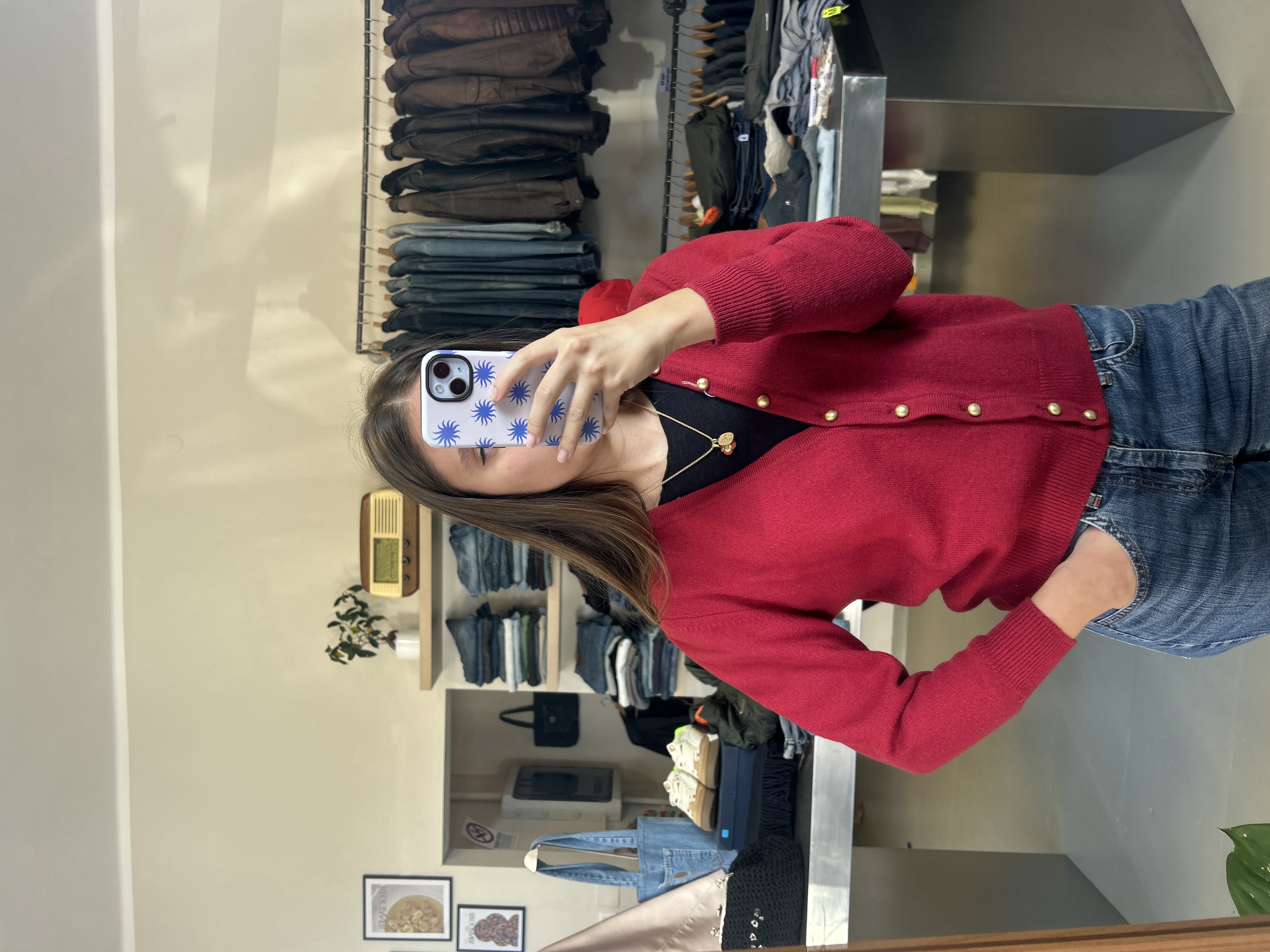 Red Cardigan Sweater taglia XS/S