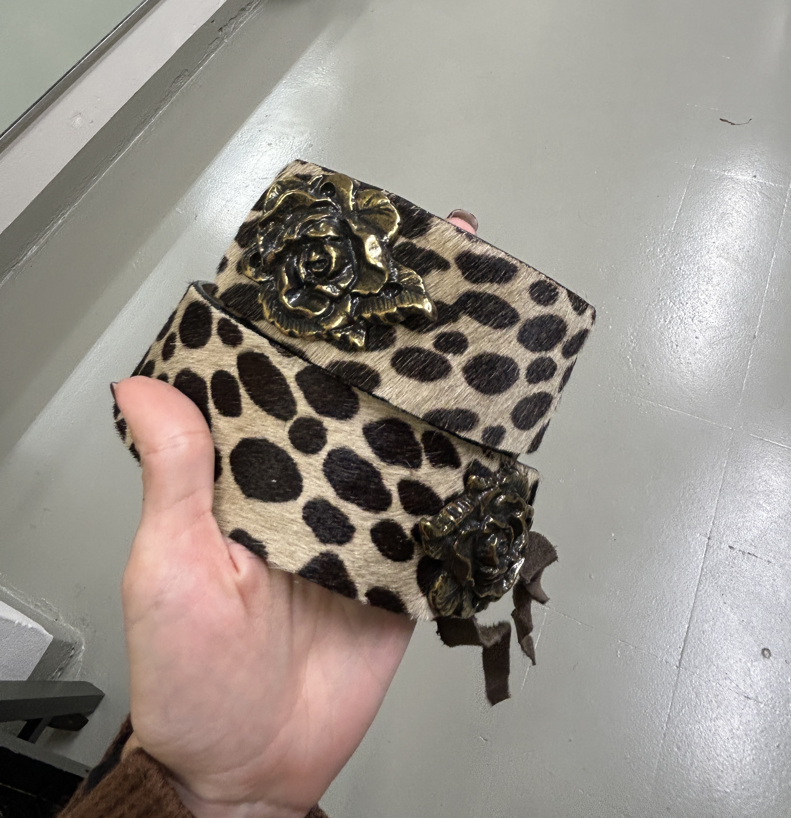 Leopard Print Wide Belt