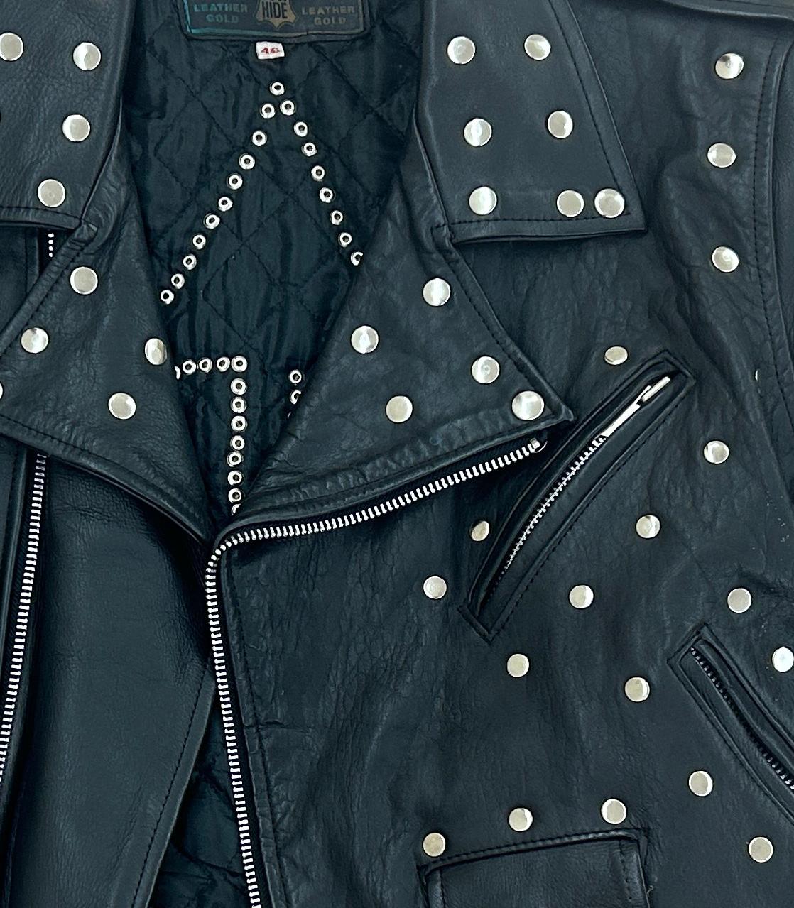 Studded Leather Biker Jacket