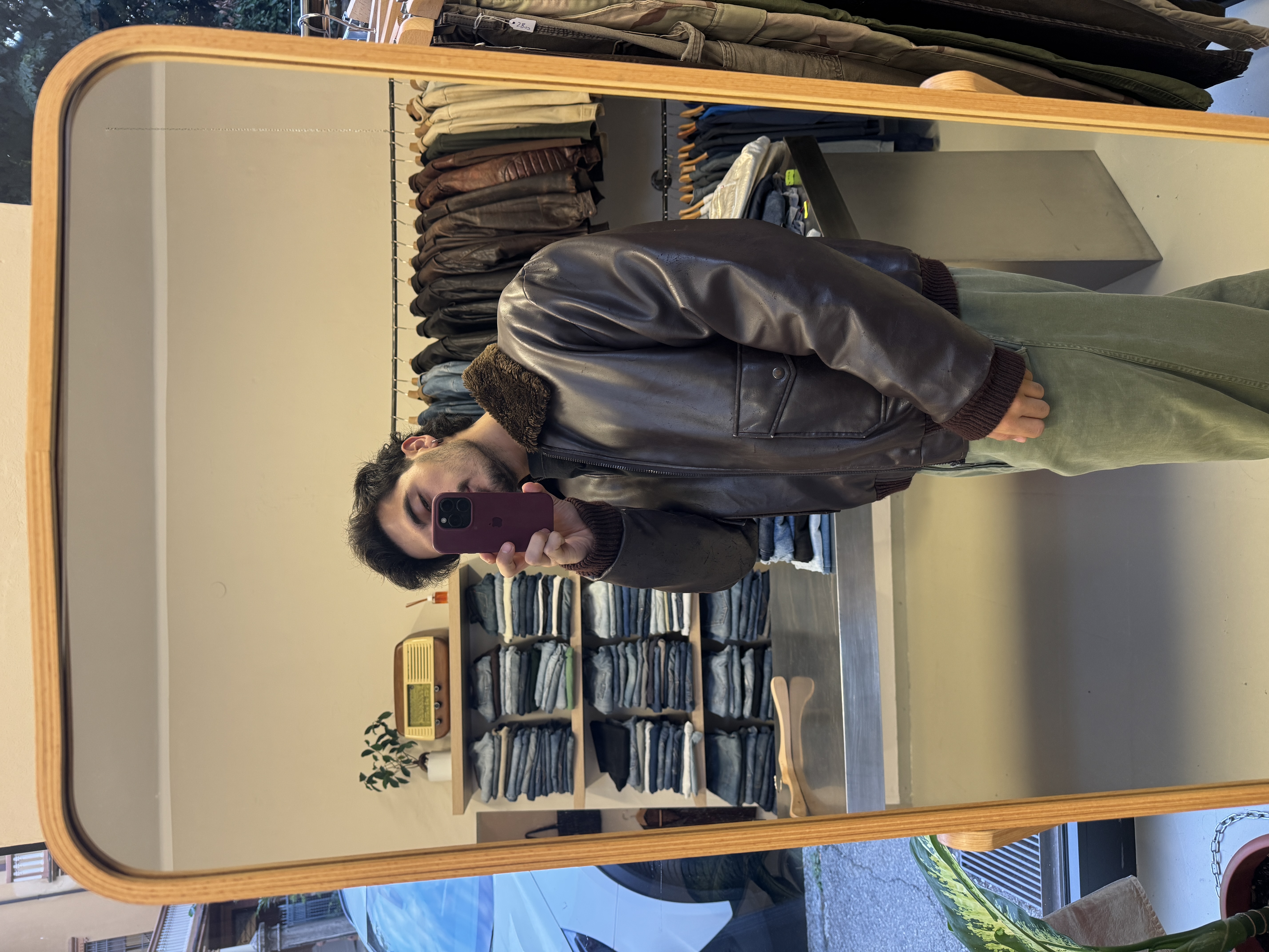 Vintage Brown Leather Jacket taglia L