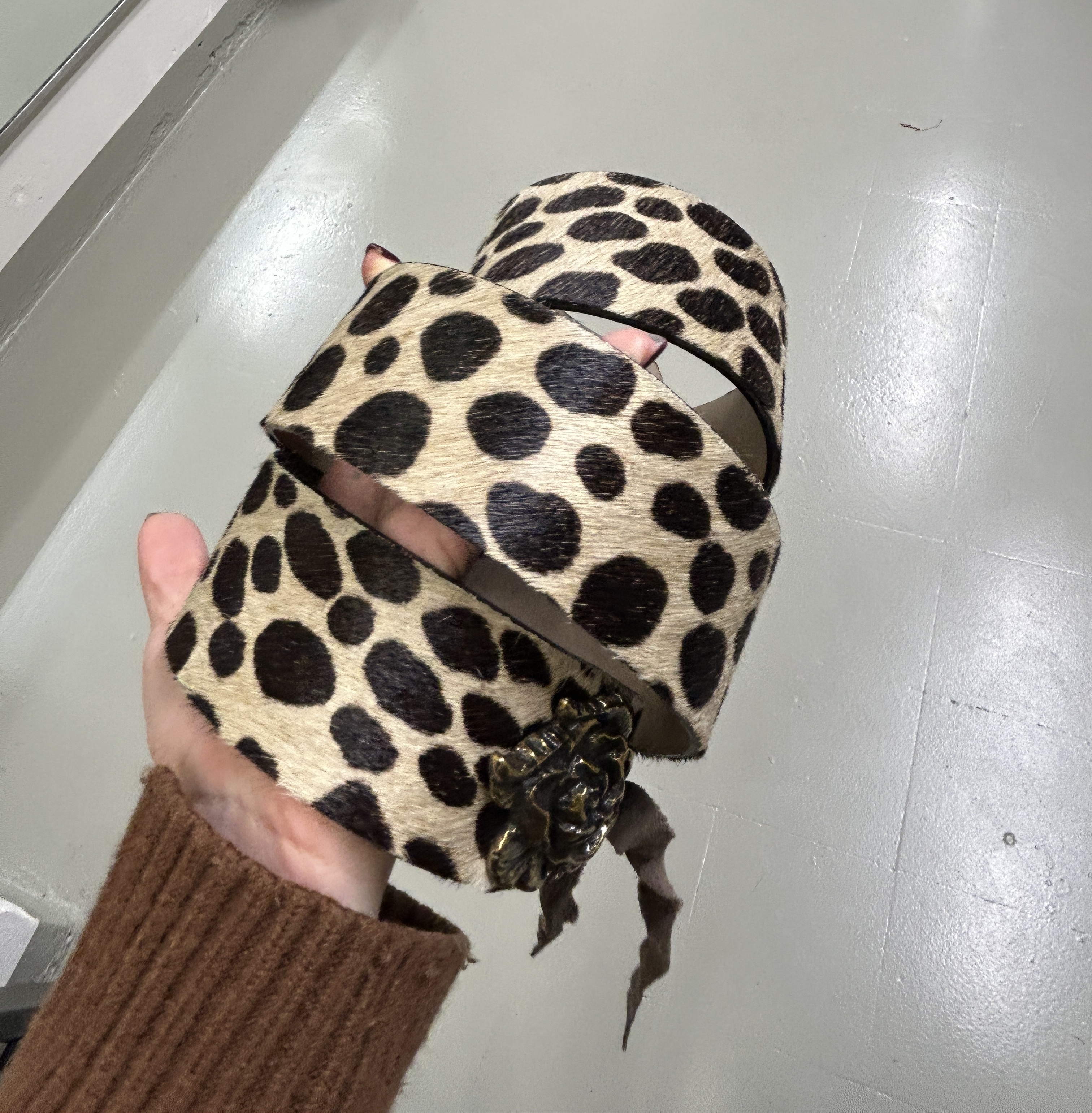 Leopard Print Wide Belt