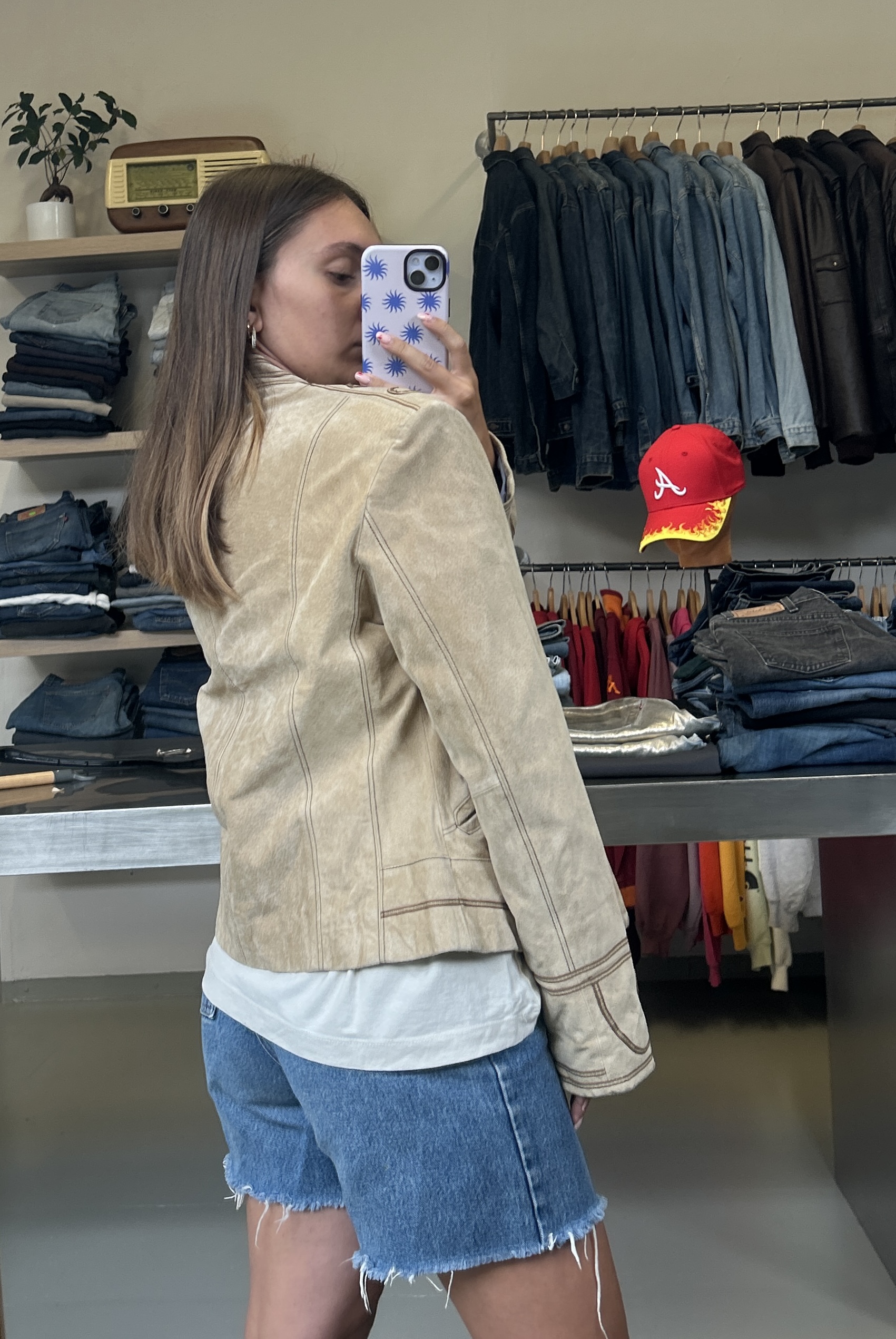 Beige suede jacket Taglia S/M
