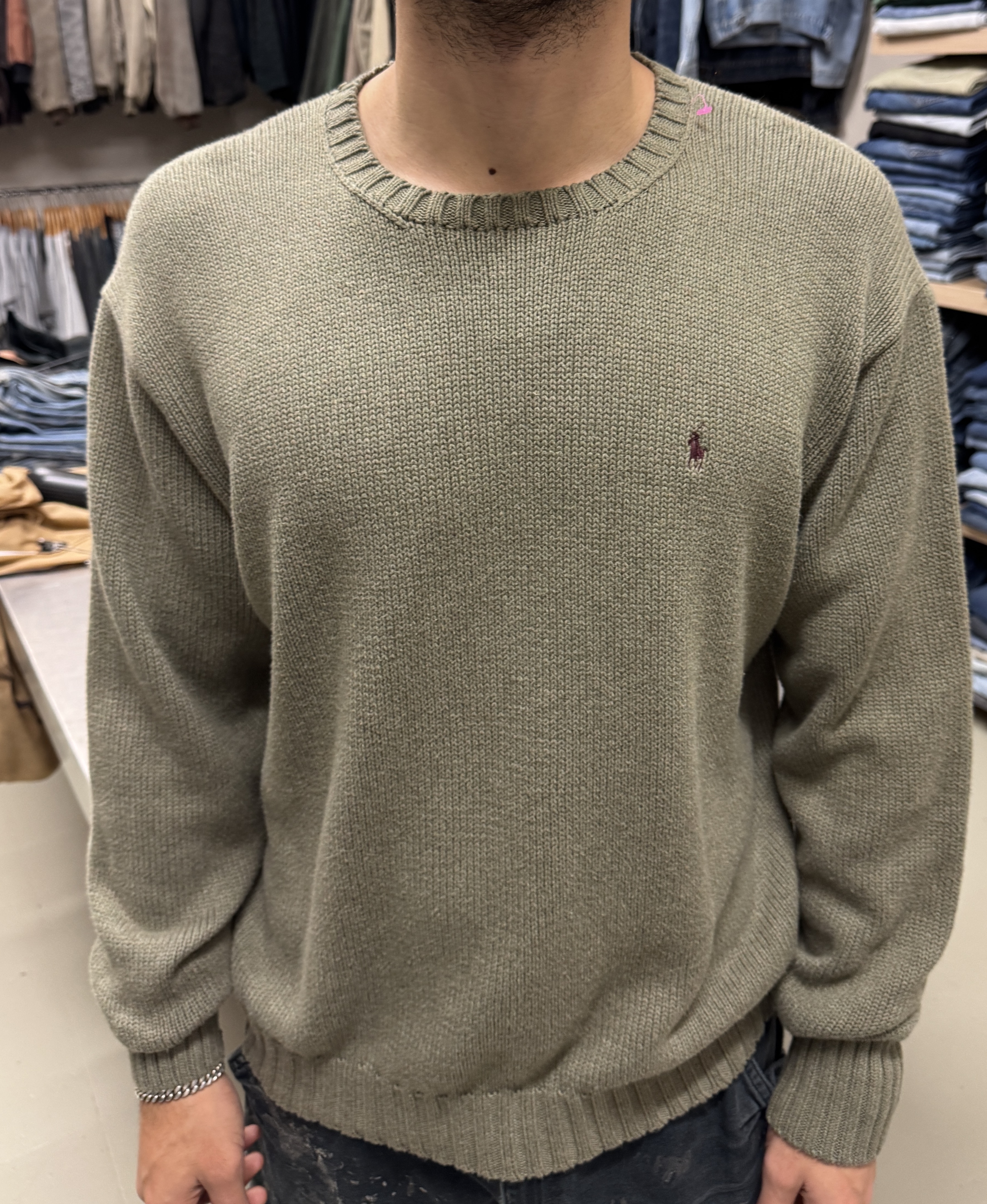 Maglione Ralph Lauren beige/grigio taglia XL