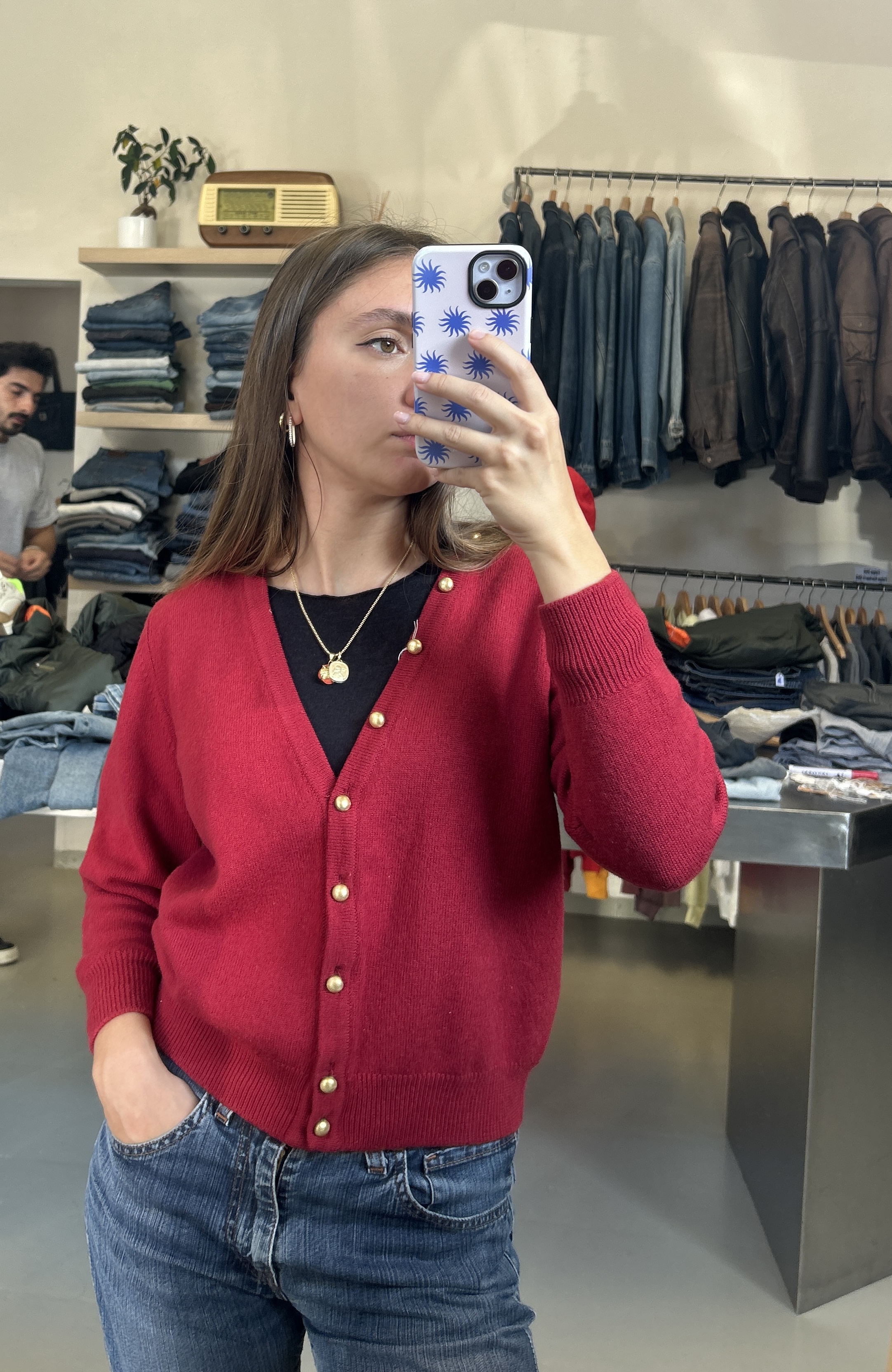 Red Cardigan Sweater taglia XS/S
