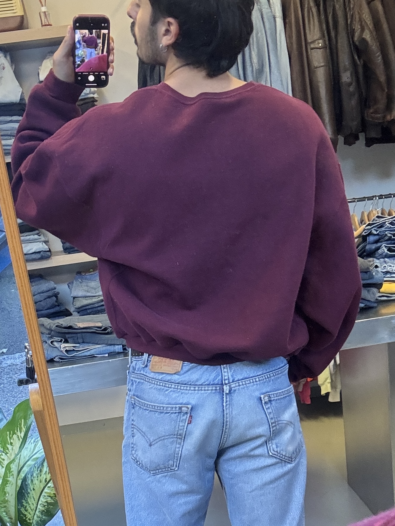 Burgundy Sweatshirt taglia XXL crop