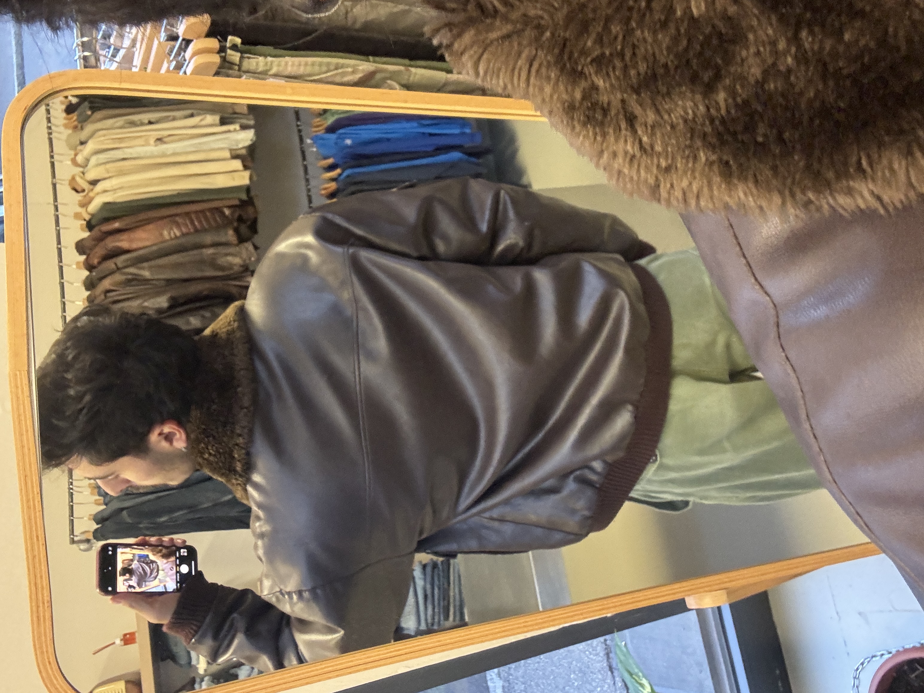 Vintage Brown Leather Jacket taglia L
