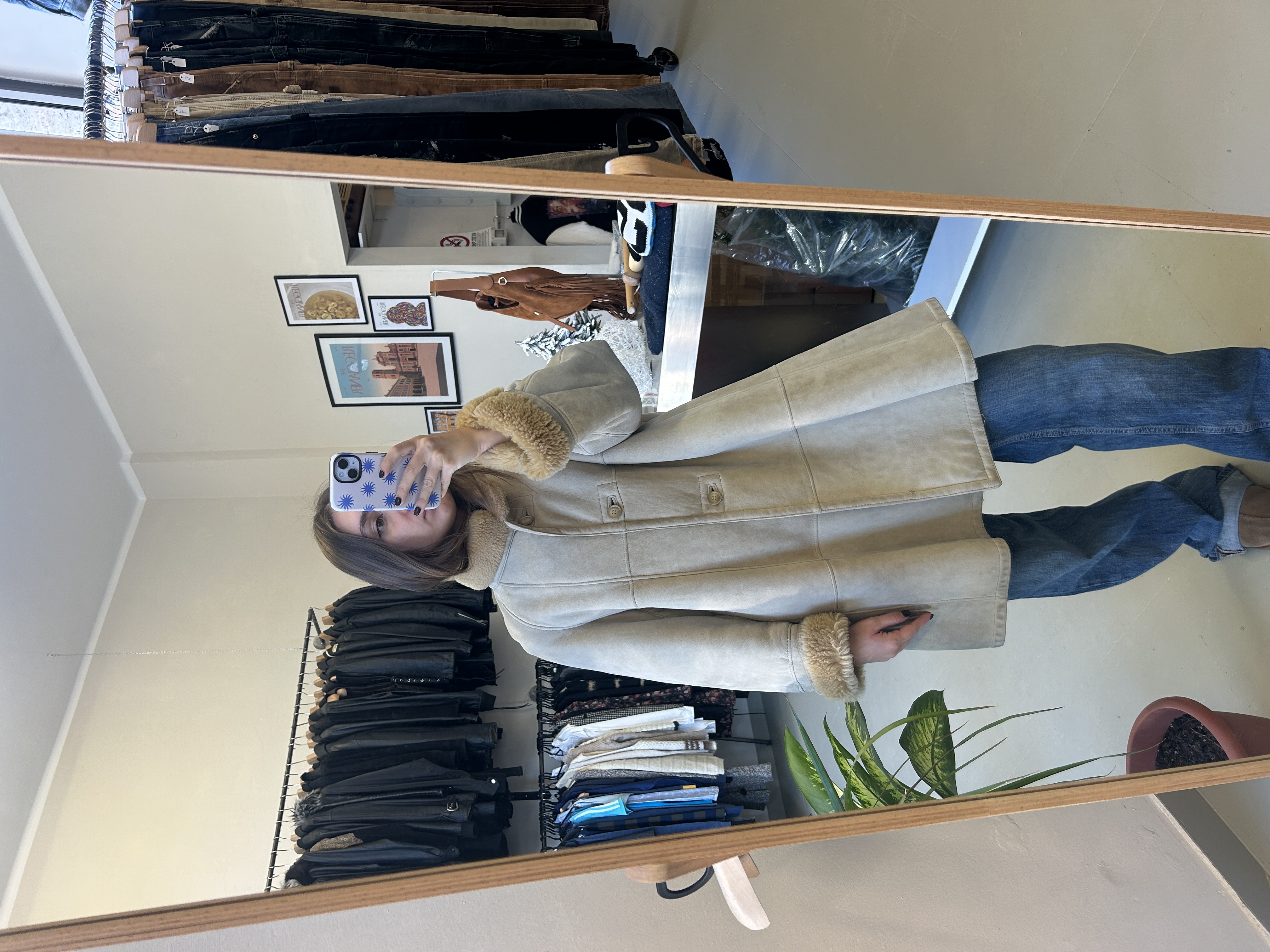 Shearling Trimmed Wool Coat taglia 42/44 it