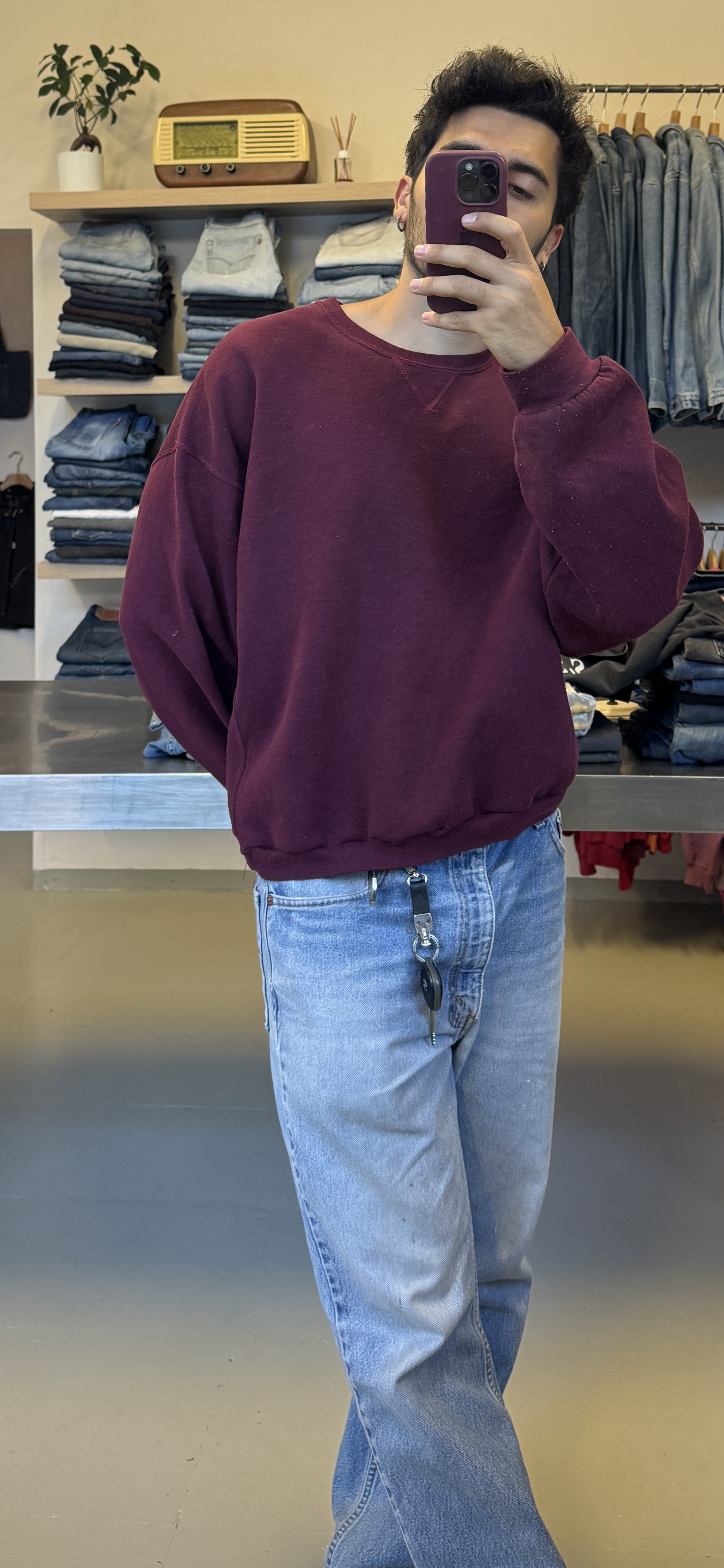 Burgundy Sweatshirt taglia XXL crop