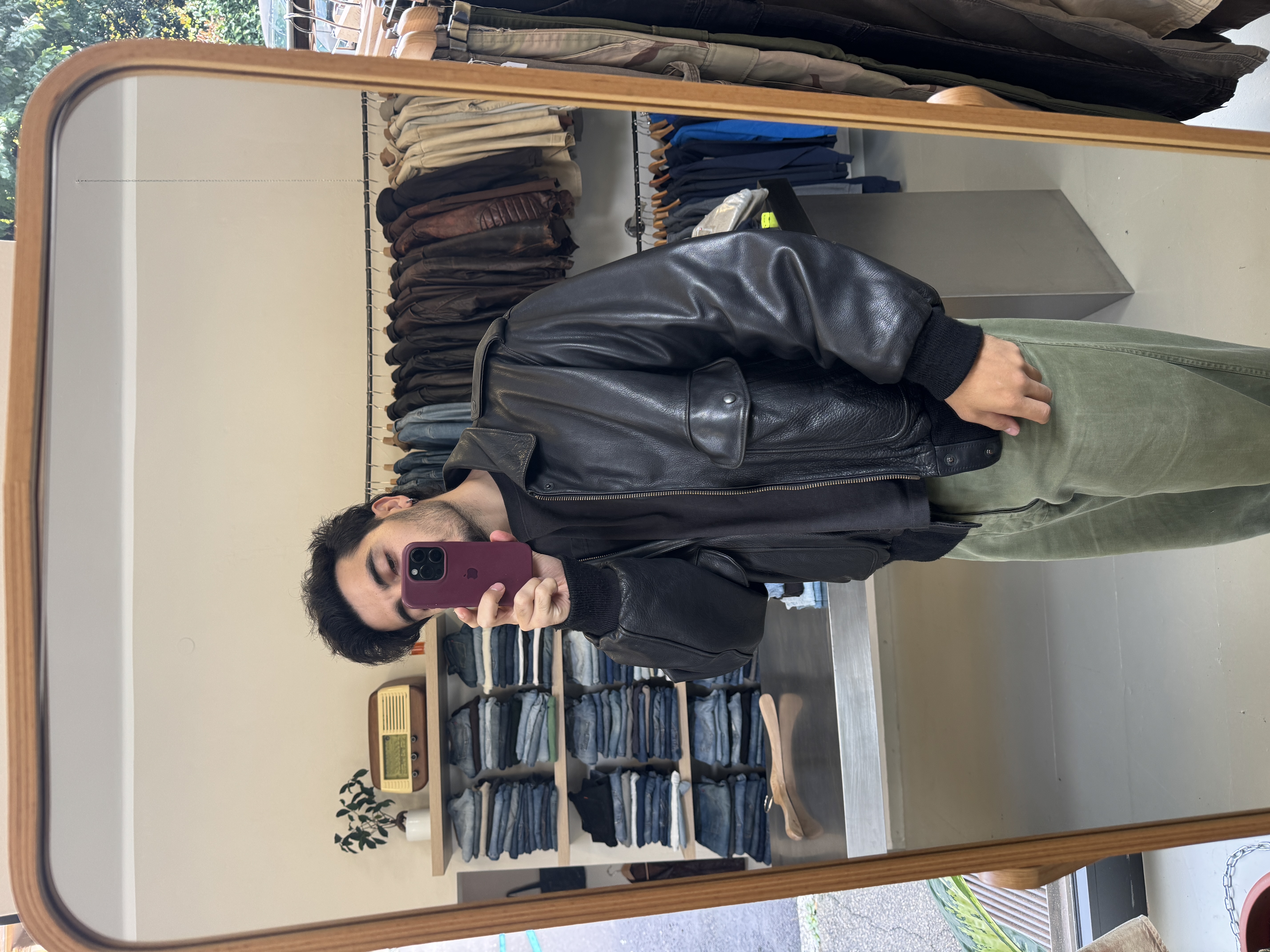 Black Leather Jacket taglia XL